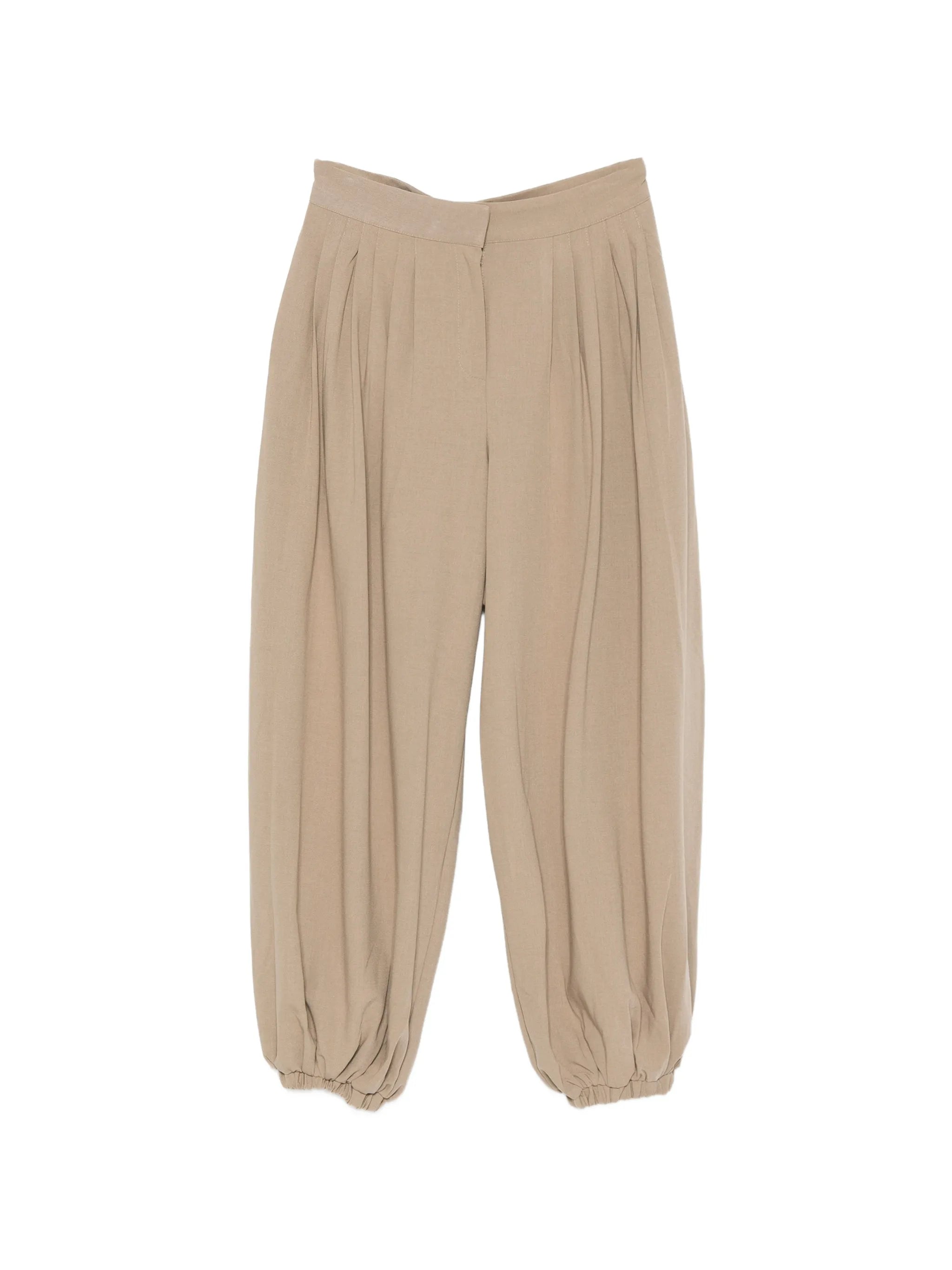 ruched-details tapered trousers