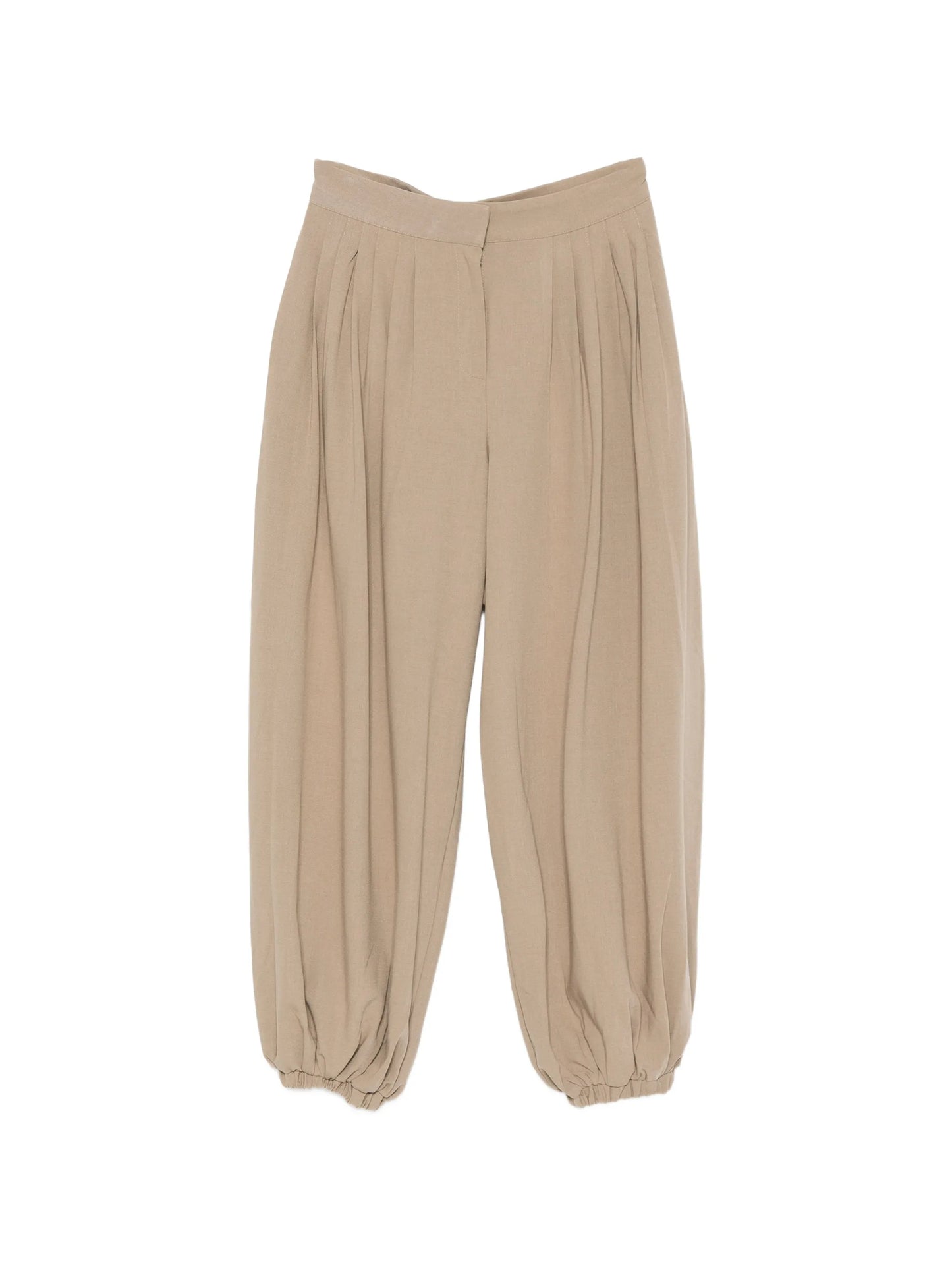 ruched-details tapered trousers