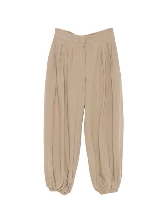 ruched-details tapered trousers