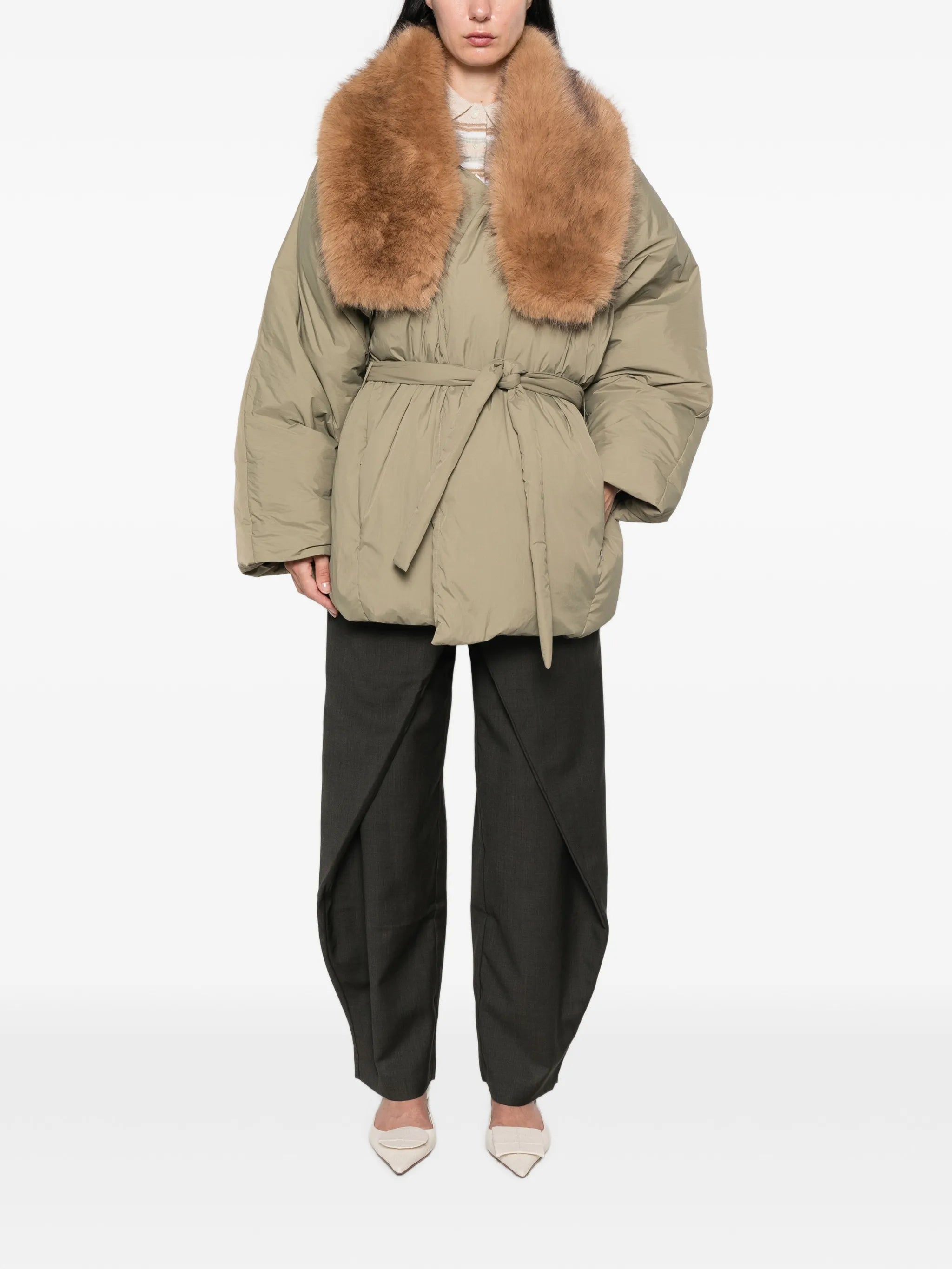 Egizio belted puffer coat