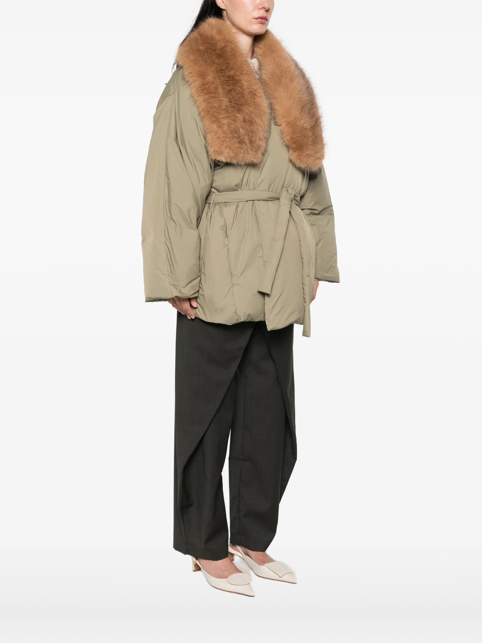 Egizio belted puffer coat
