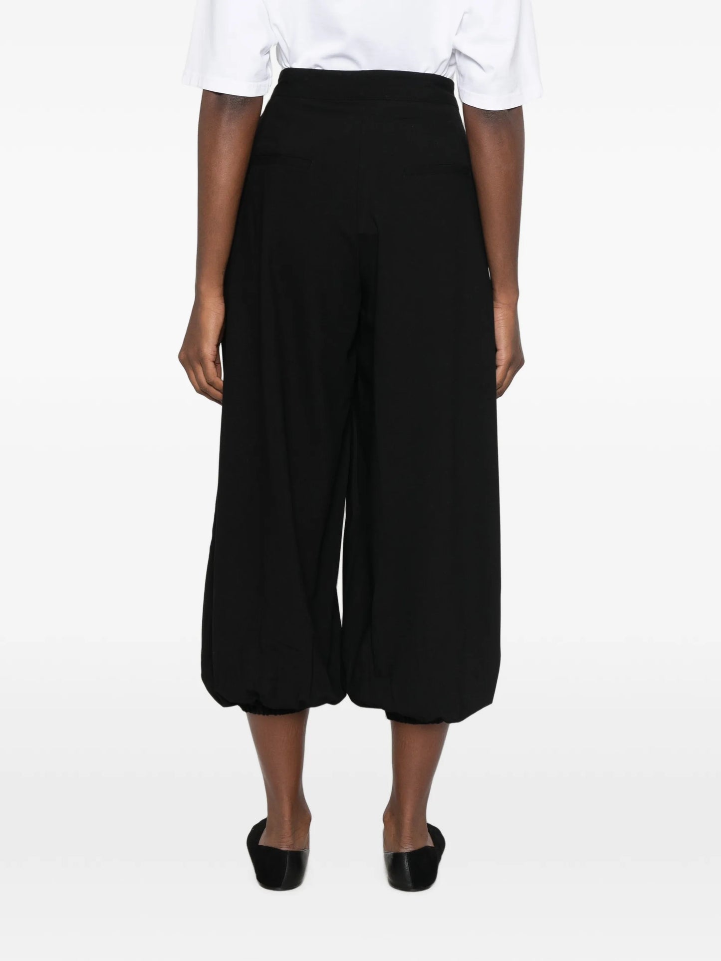 ruched straight-leg trousers