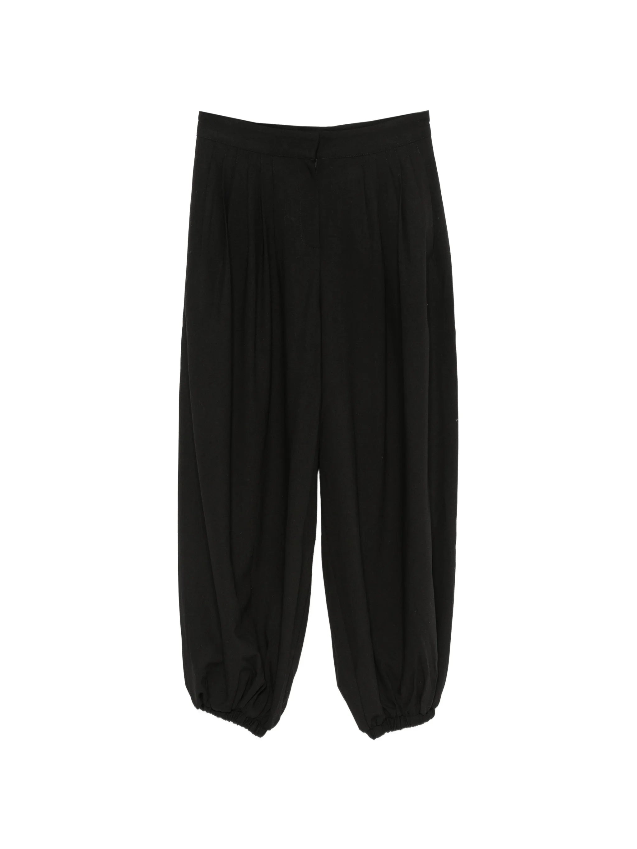 ruched straight-leg trousers