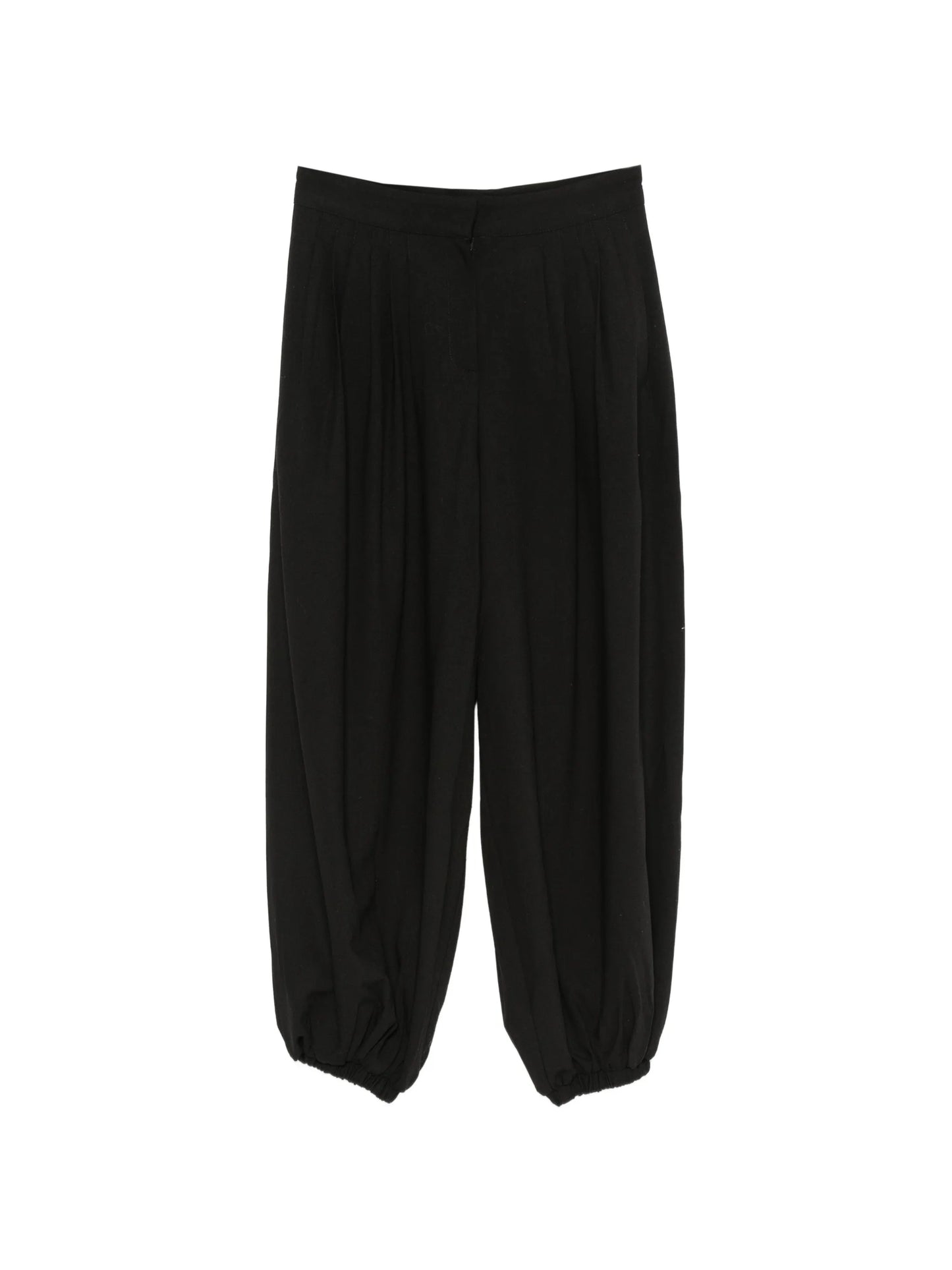 ruched straight-leg trousers