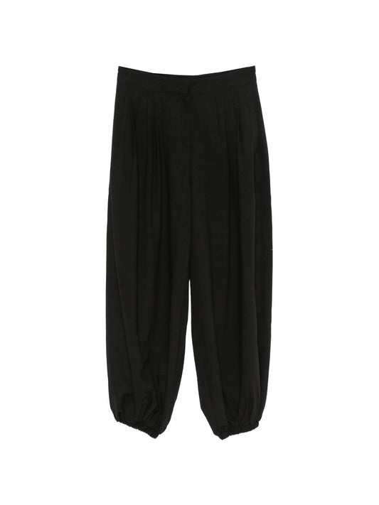 ruched straight-leg trousers