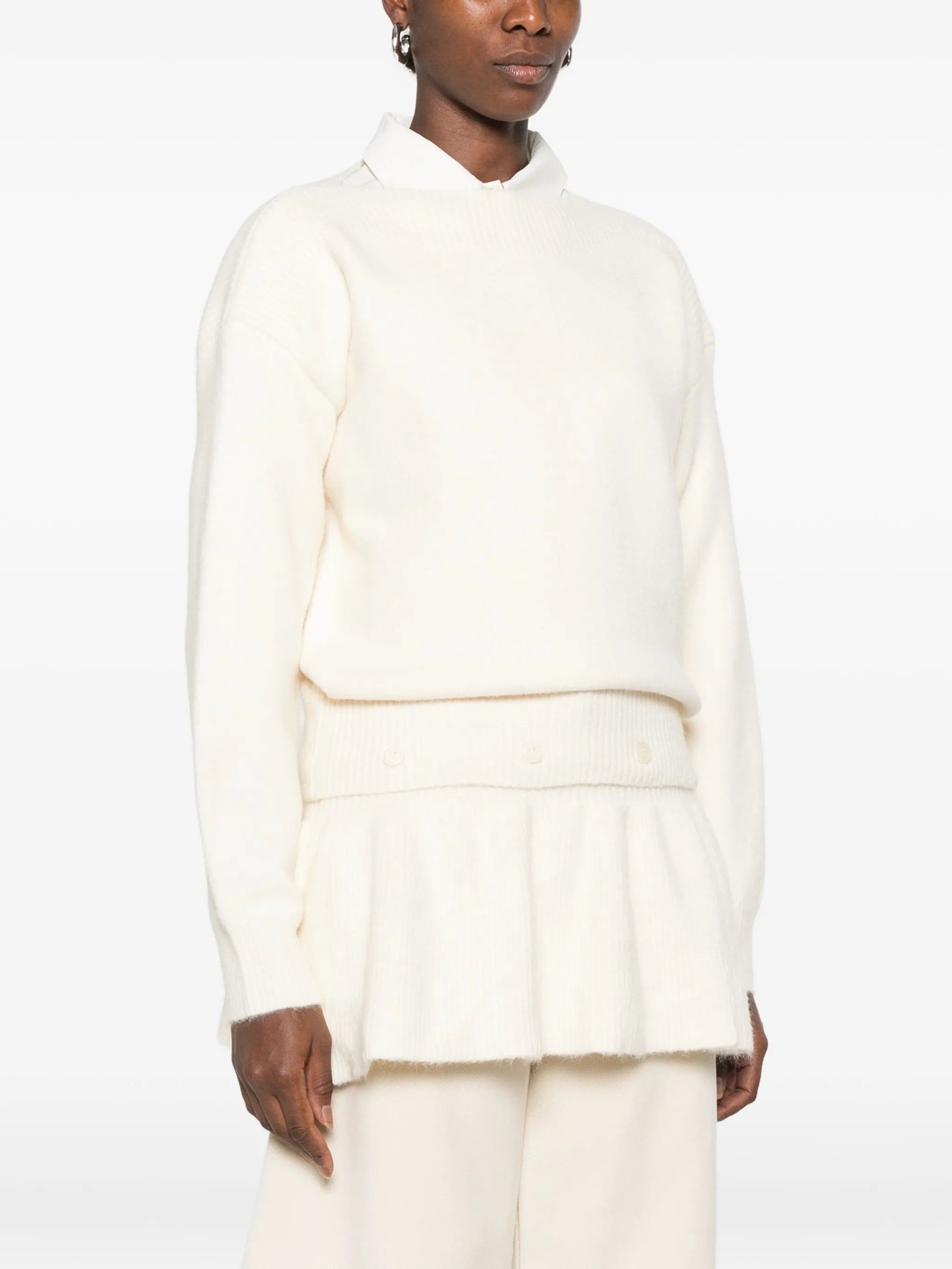 Corinth peplum-details sweater