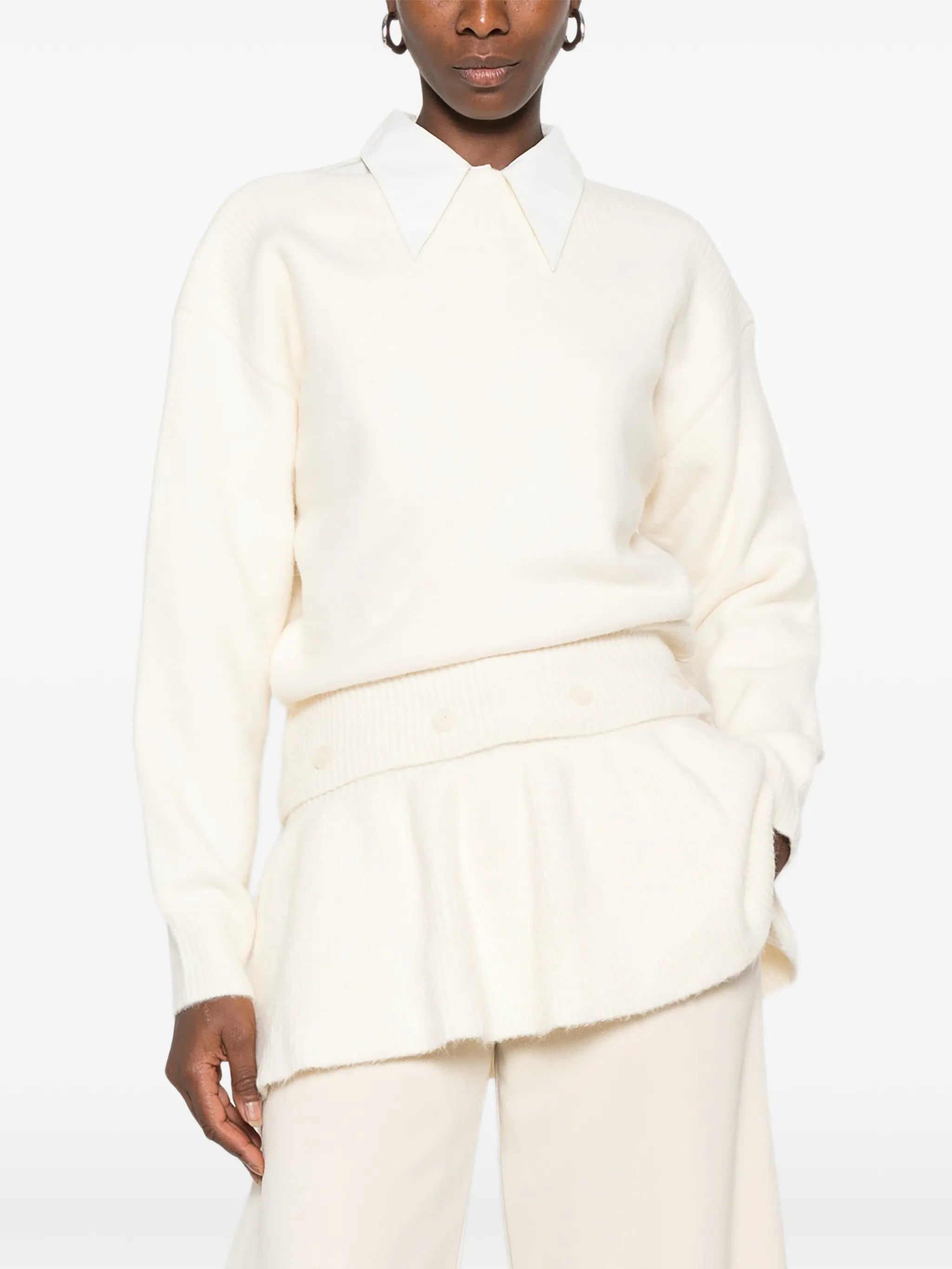 Corinth peplum-details sweater