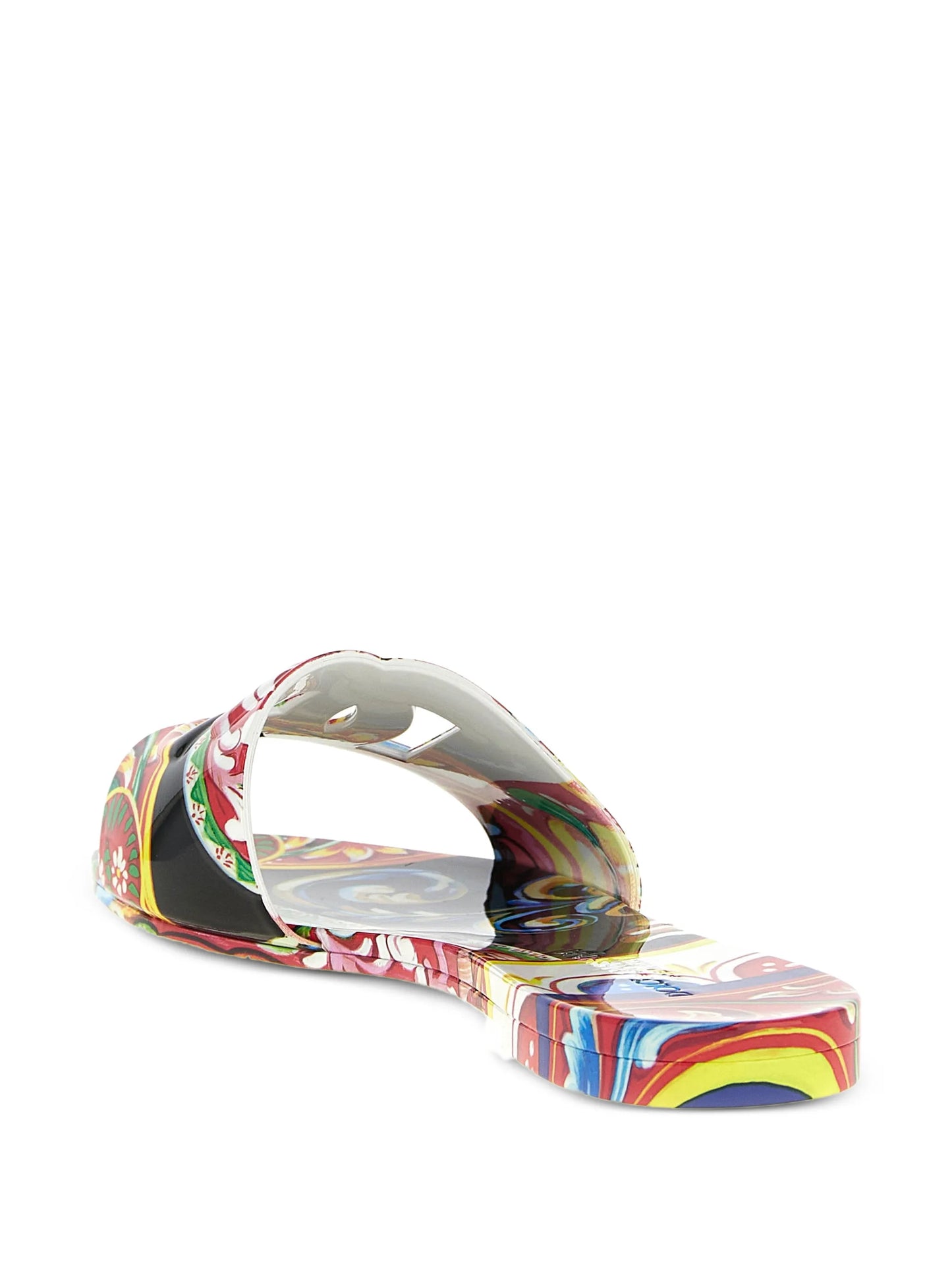 Carretto-print rubber beachwear slides