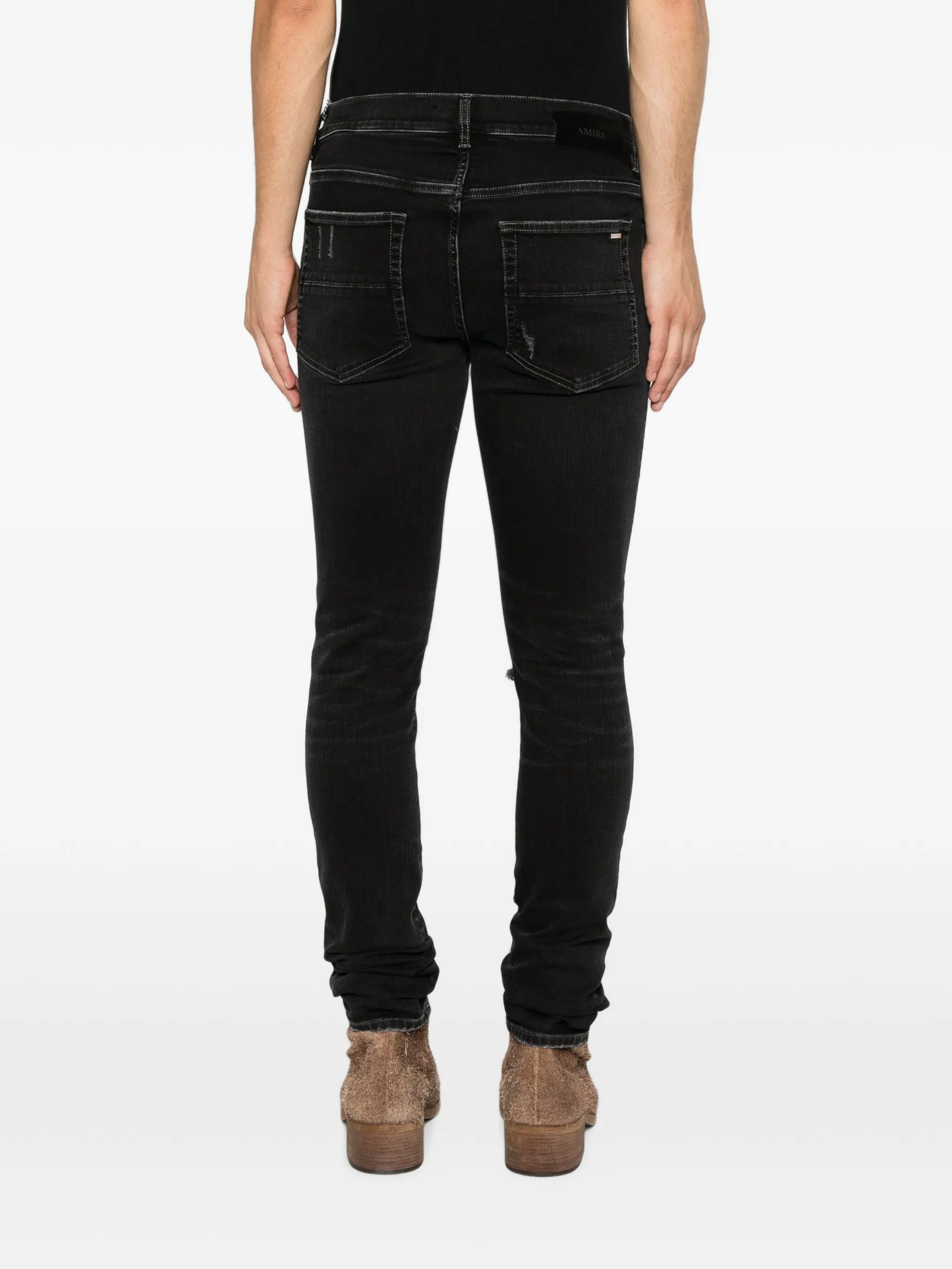 distressed pocket jeans