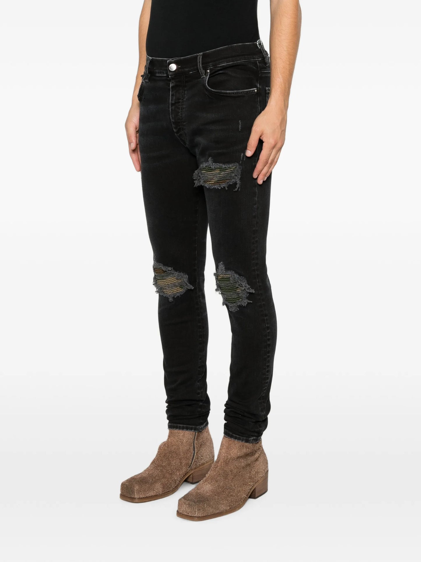 distressed pocket jeans