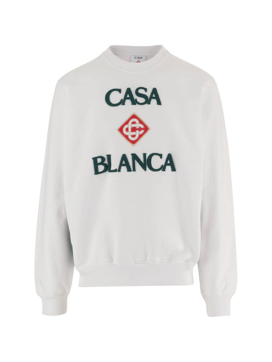 white casablanca Diamond logo embroidered sweatshirt
