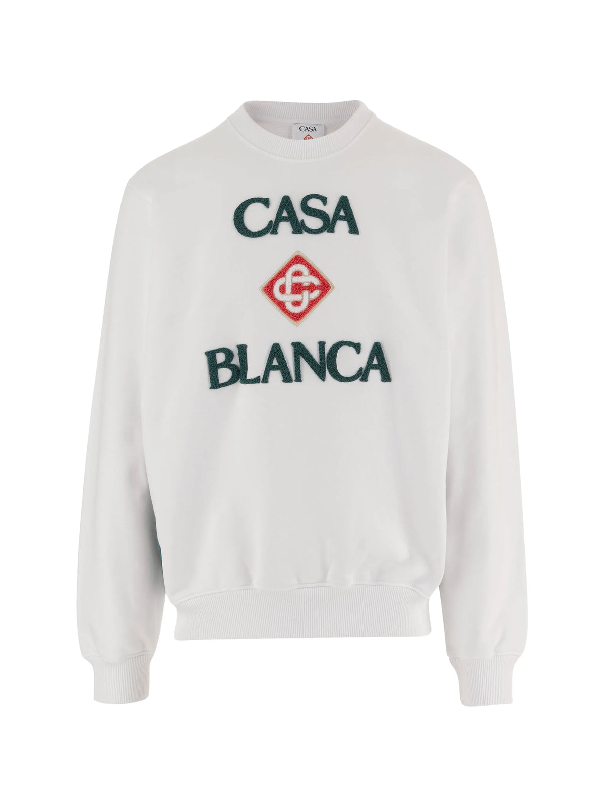 white Diamond logo embroidered sweatshirt