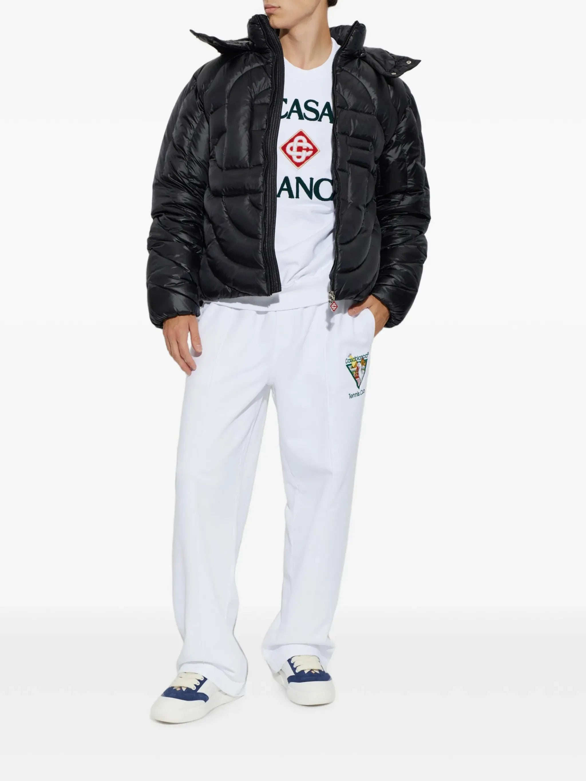 white Diamond logo embroidered sweatshirt
