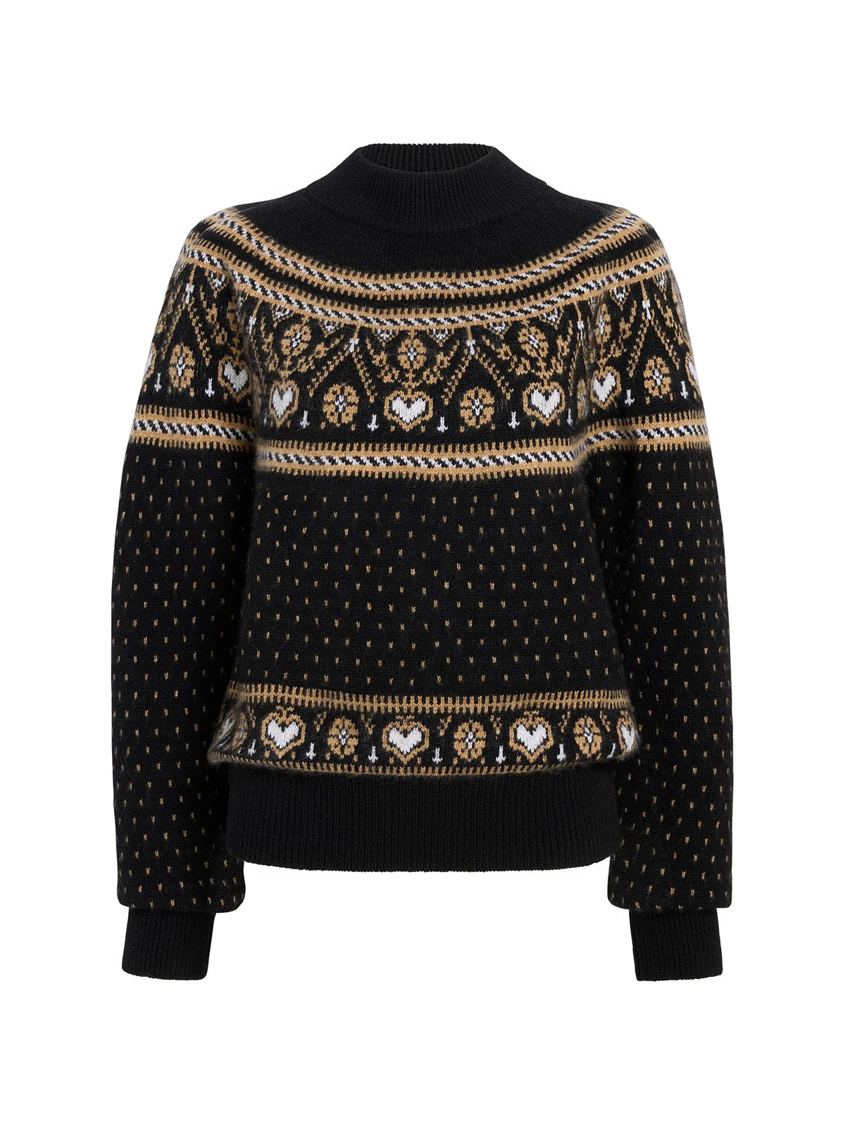 Guy sweater in black and camel multi