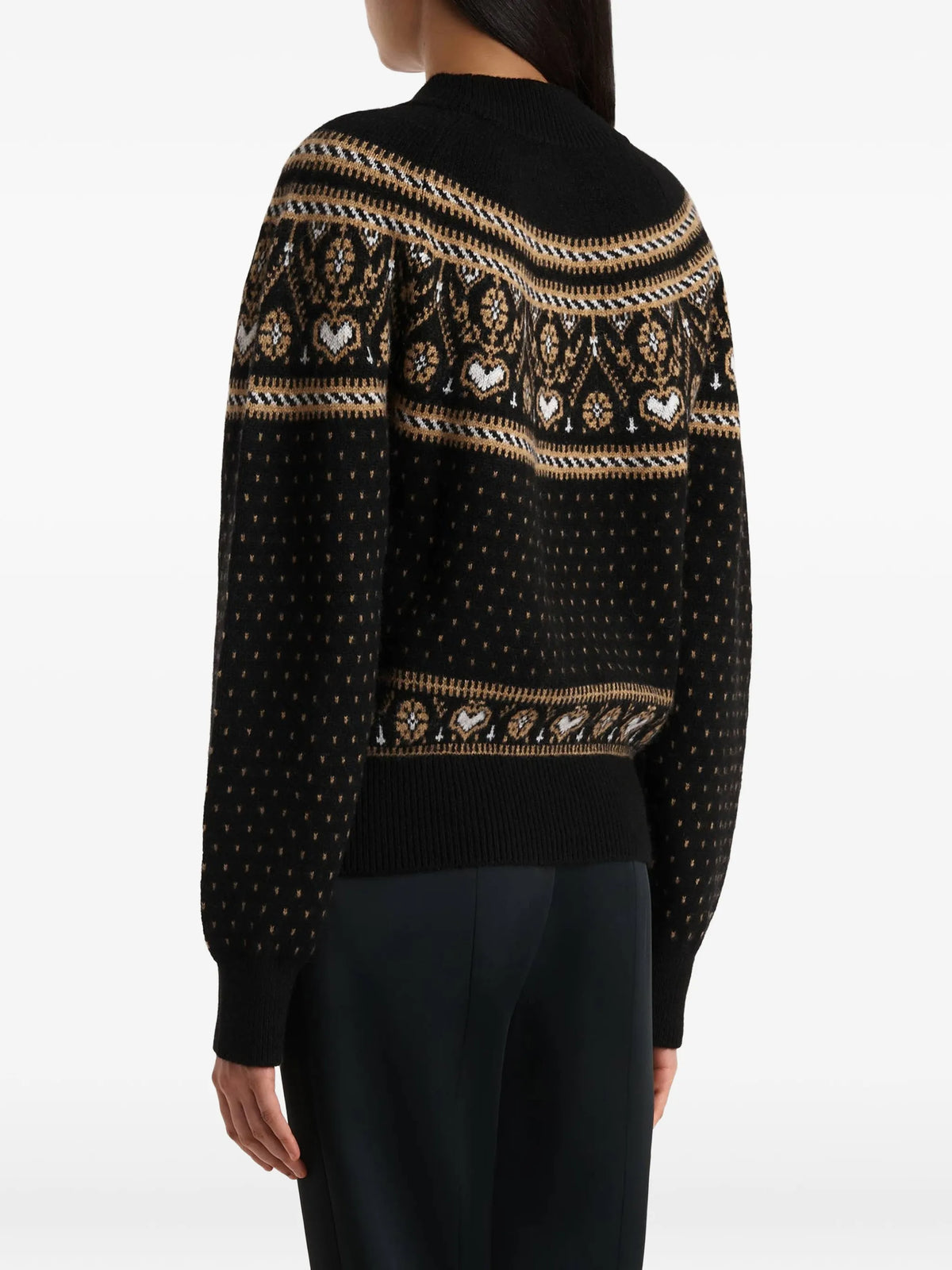 Guy sweater in black and camel multi