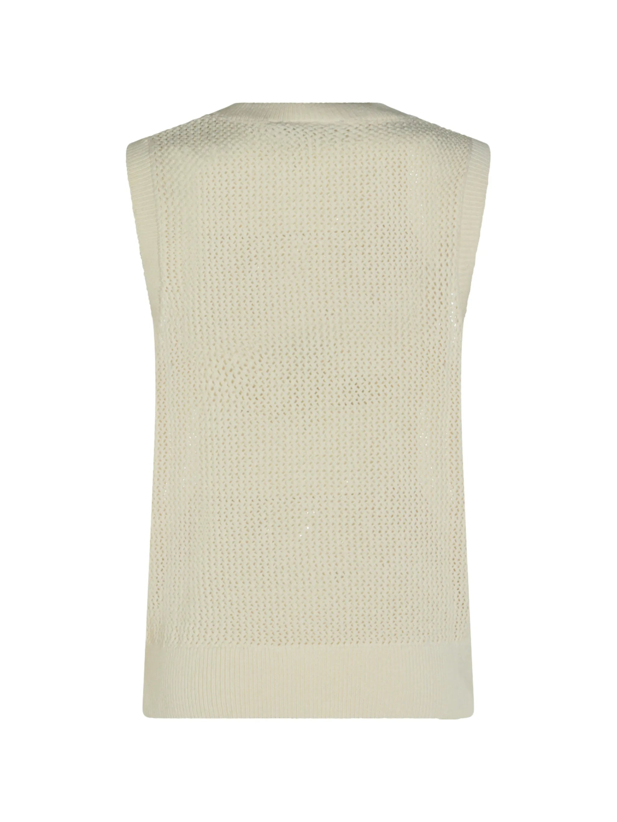 open-knit V-neck sweater