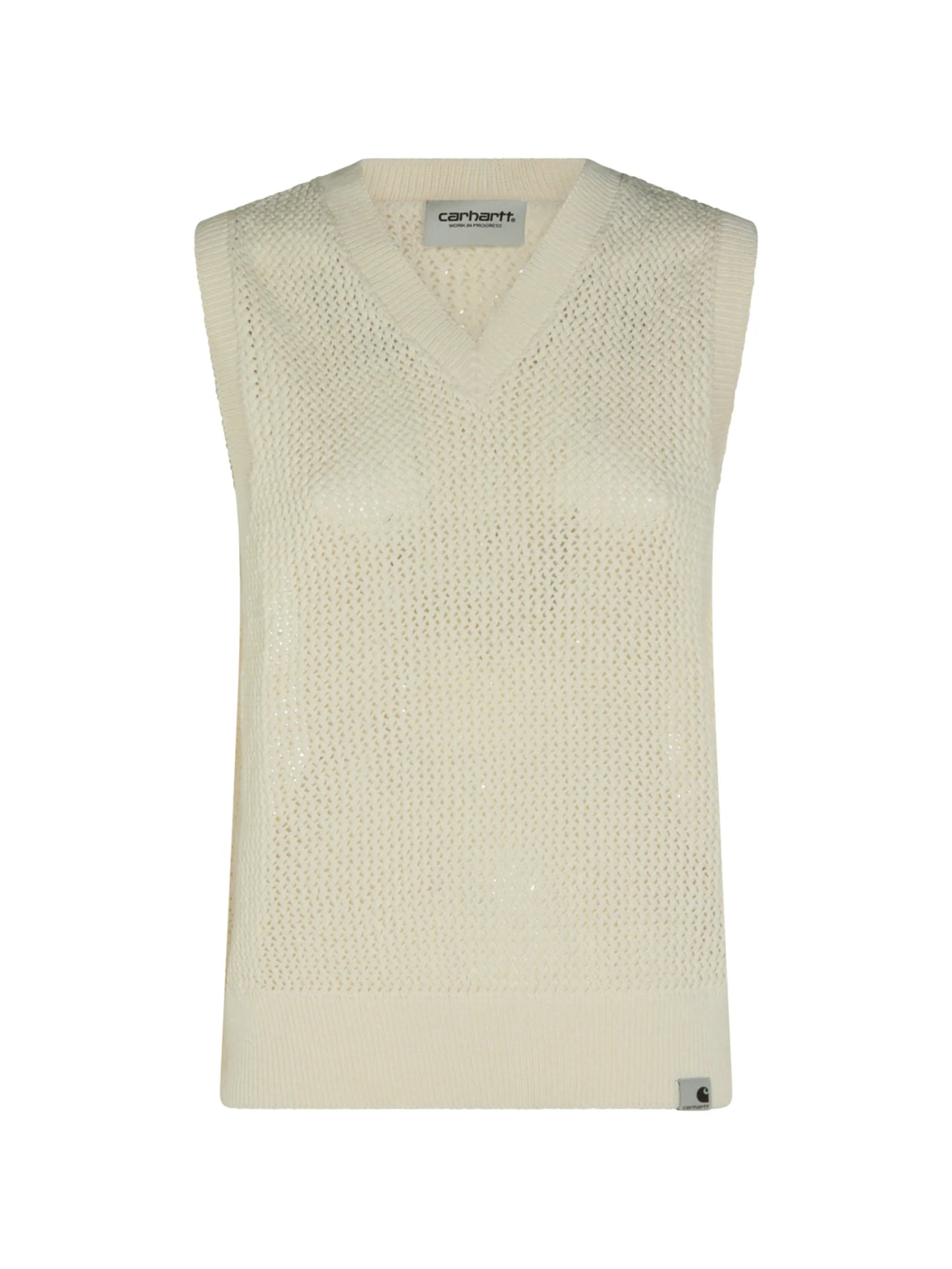 open-knit V-neck sweater