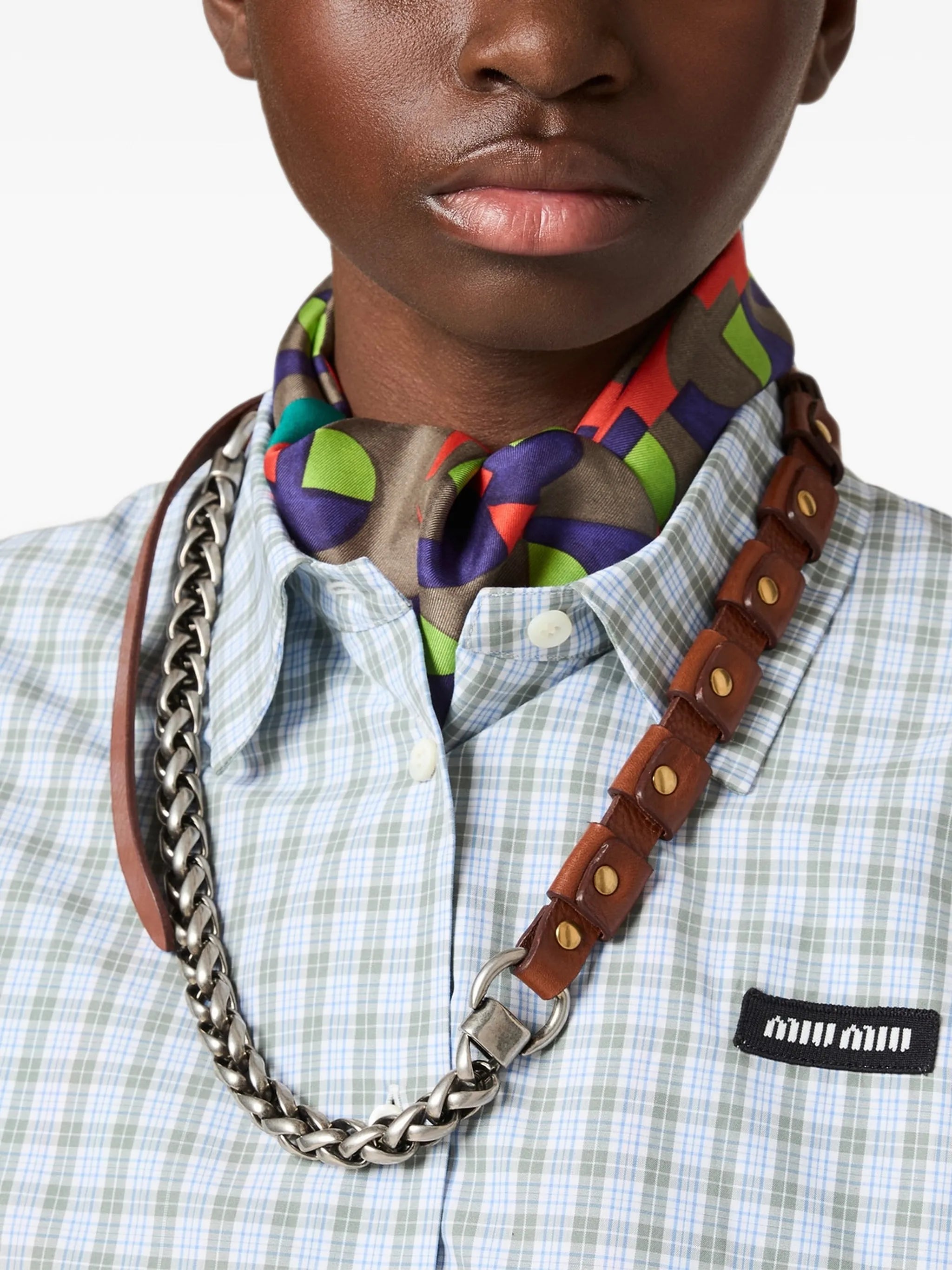 checked poplin shirt