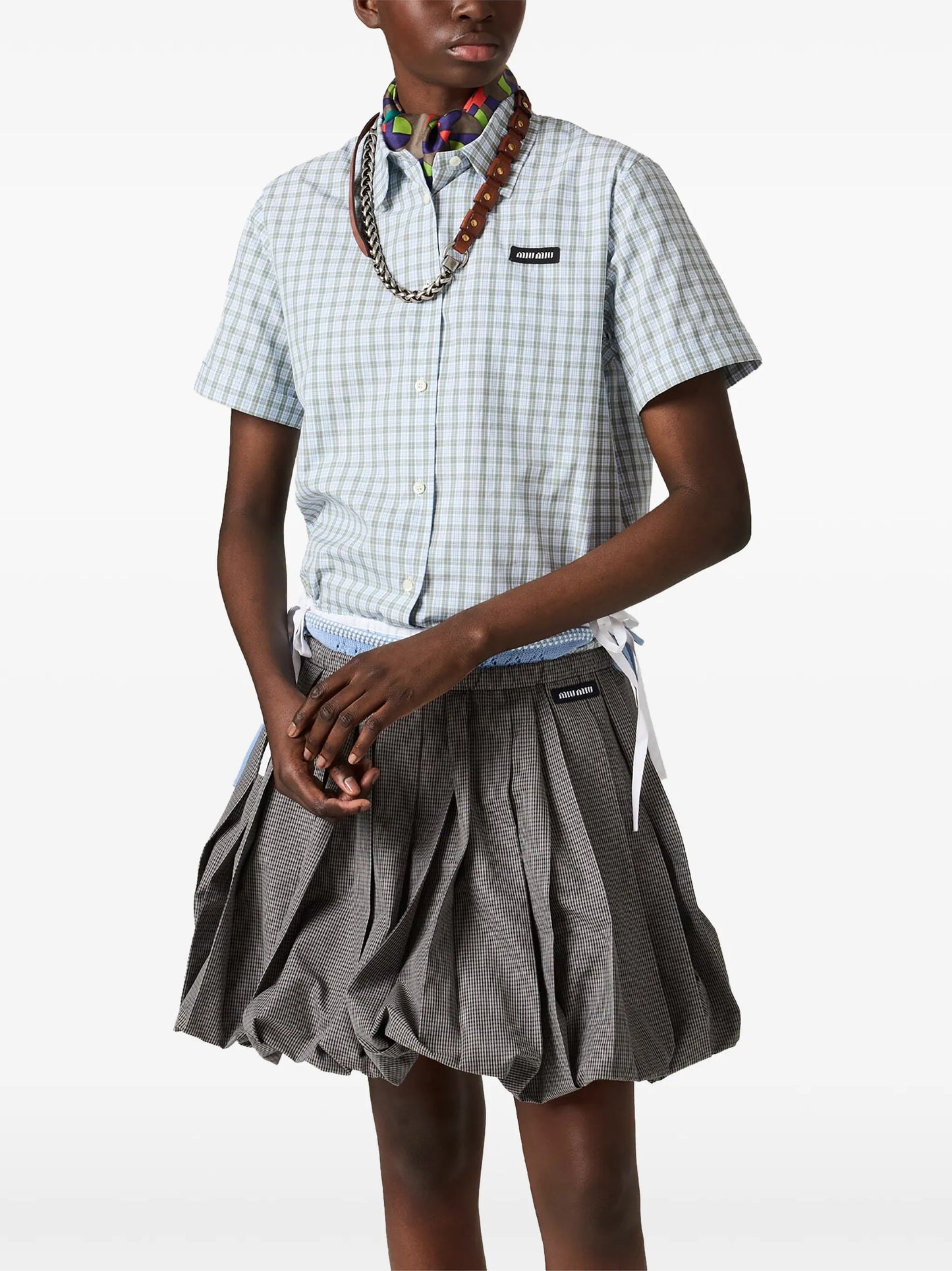 checked poplin shirt