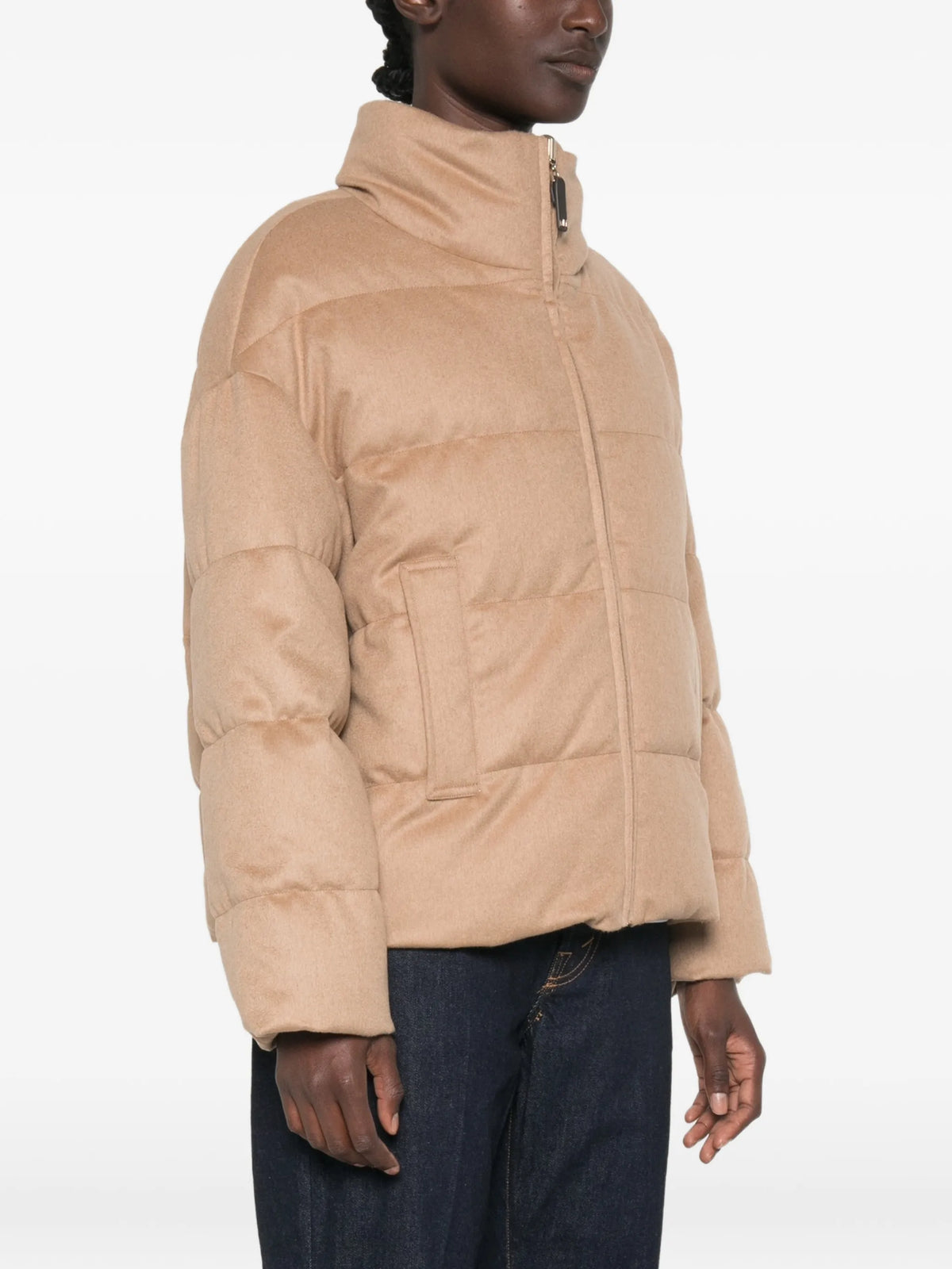 The Cube reversible camel drap puffer jacket