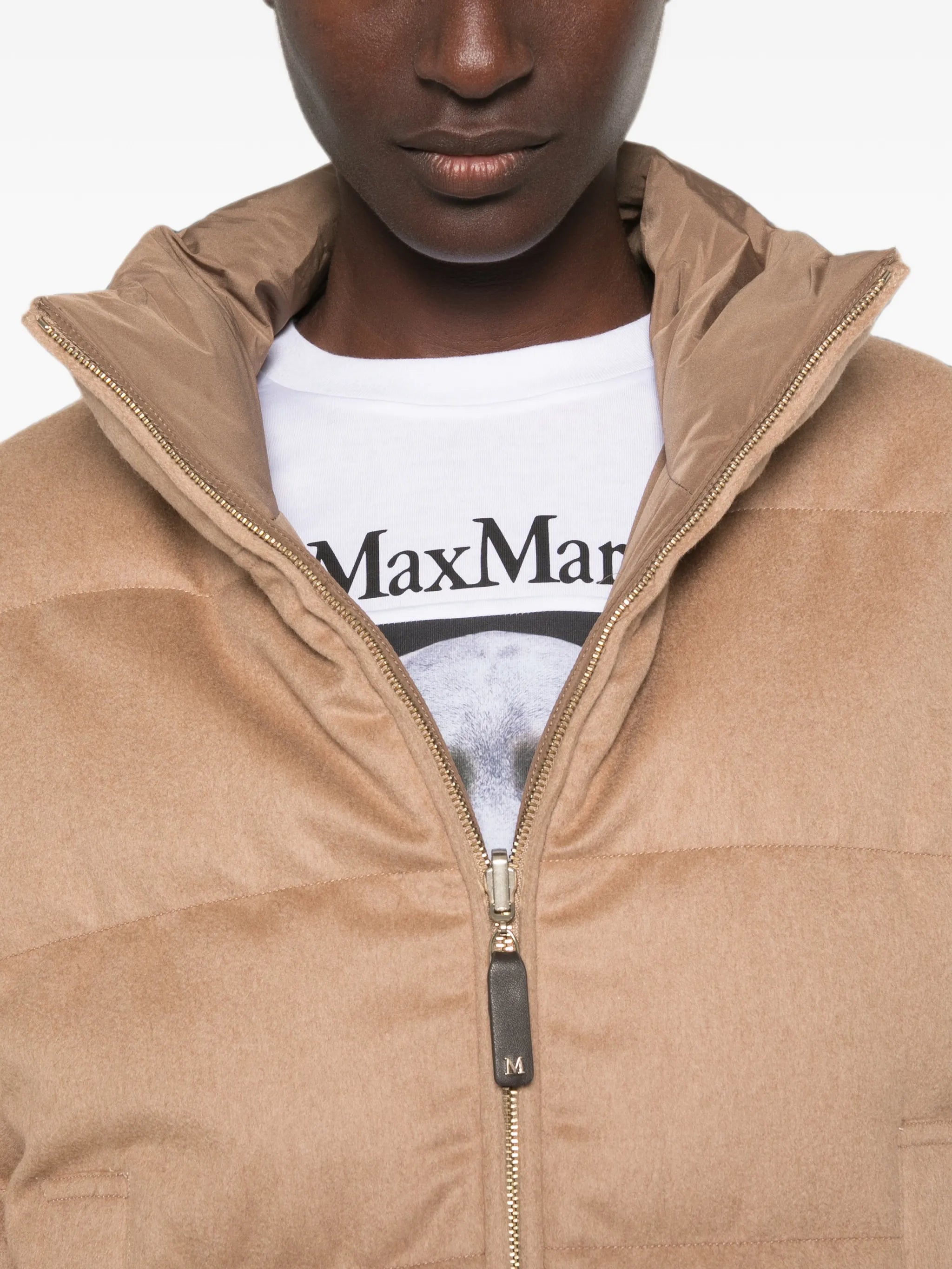 The Cube reversible camel drap puffer jacket