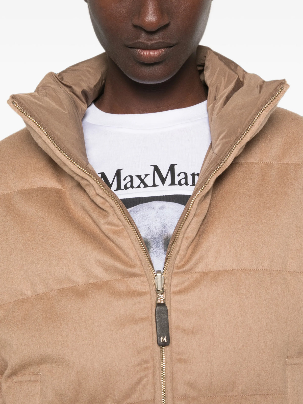 The Cube reversible camel drap puffer jacket