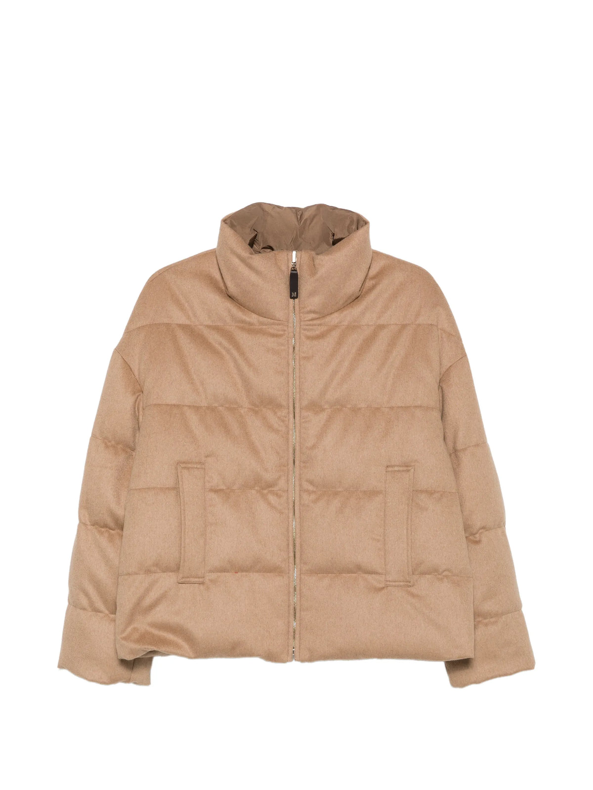 The Cube reversible camel drap puffer jacket