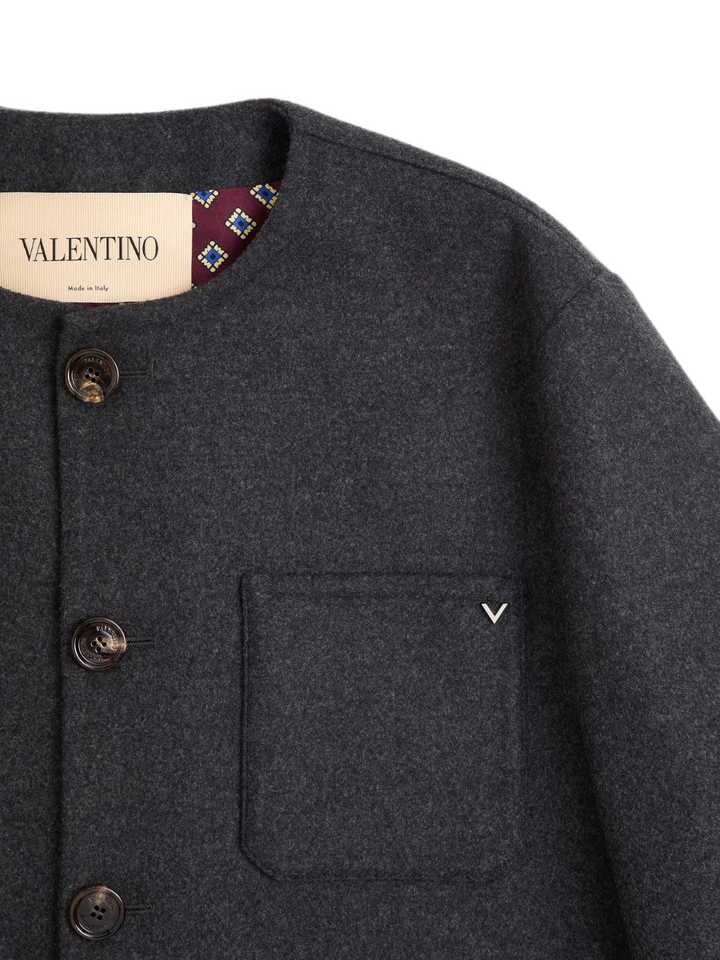 VLogo collarless shirt