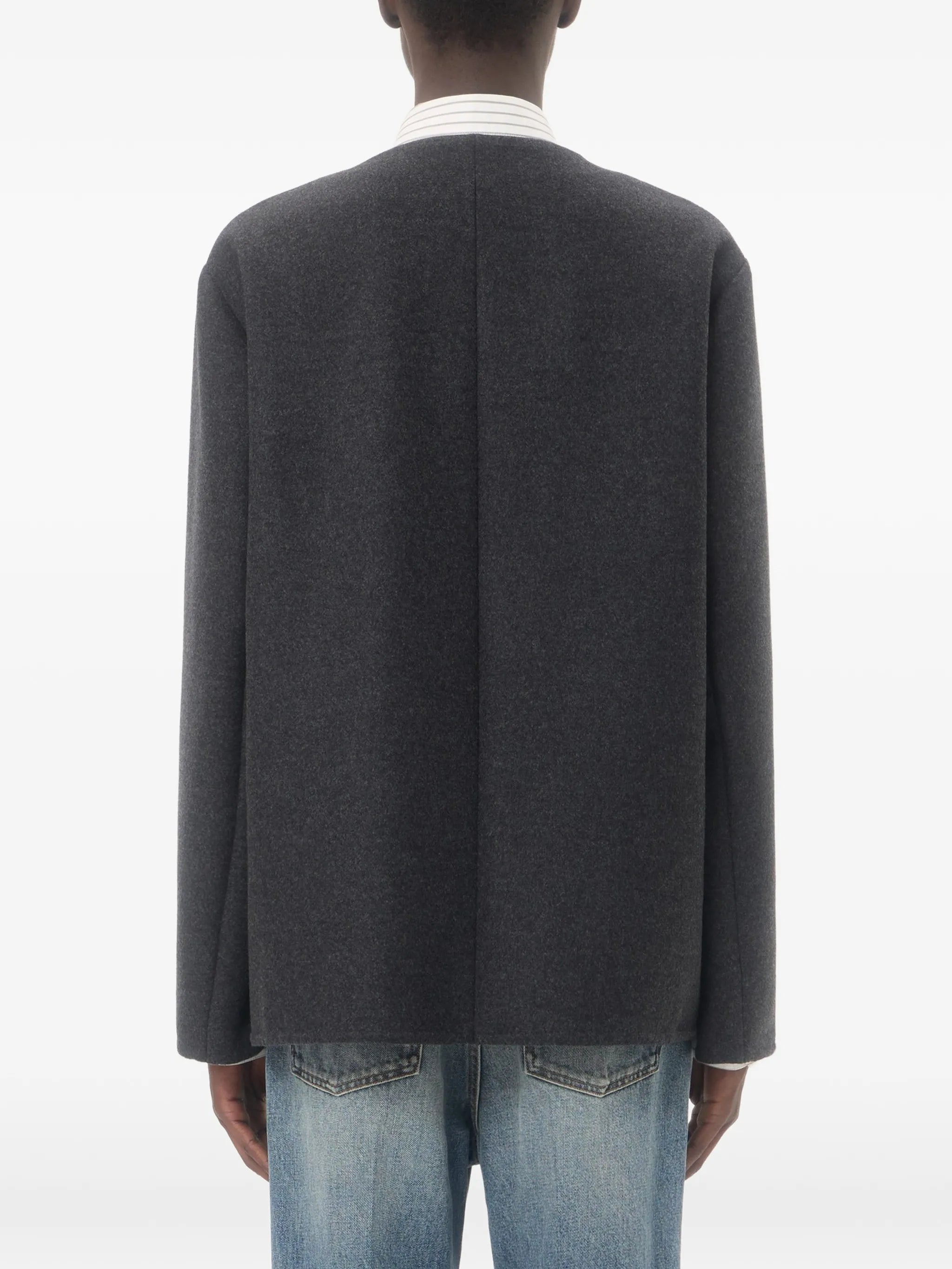 VLogo collarless shirt