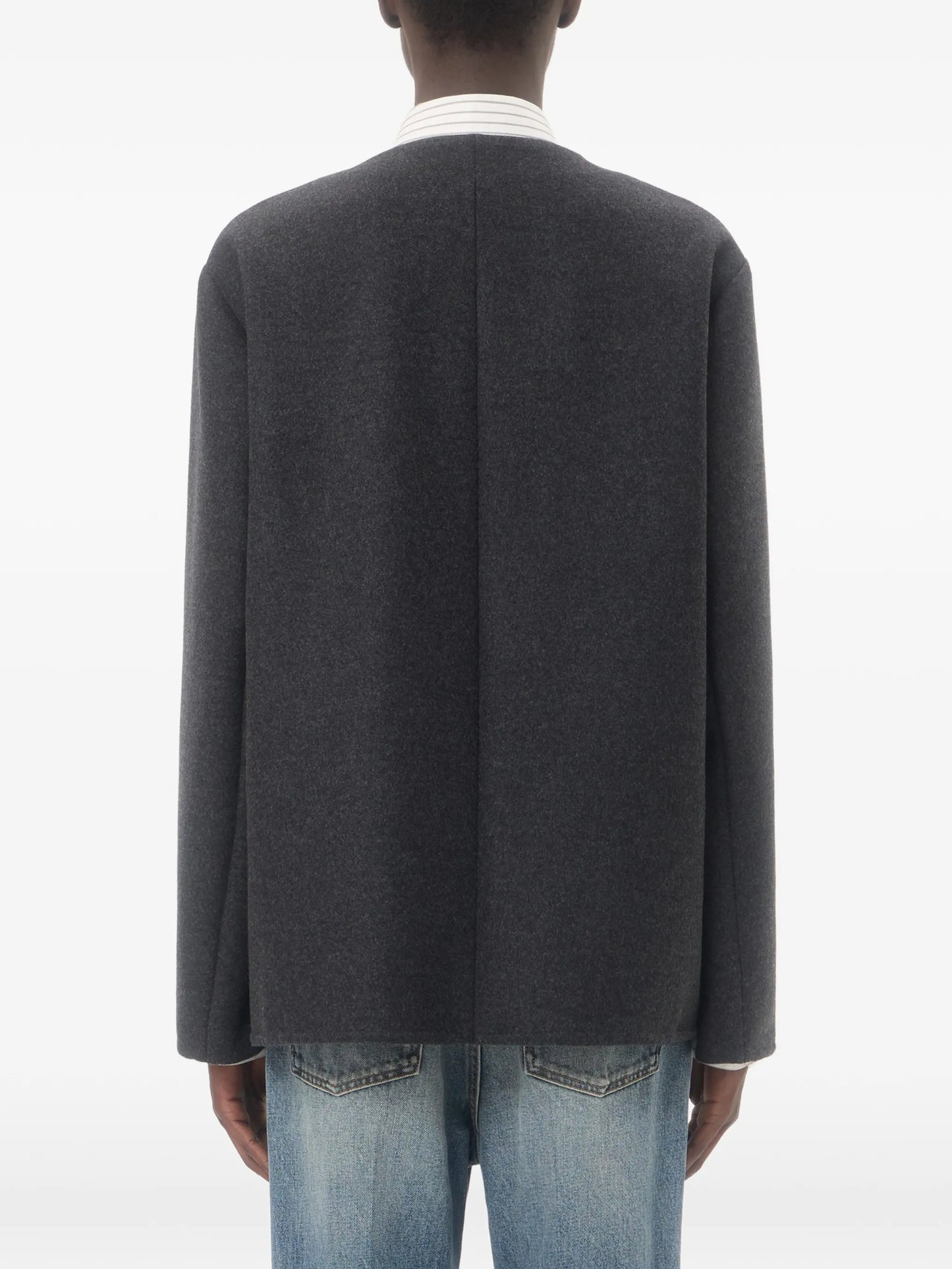 VLogo collarless shirt