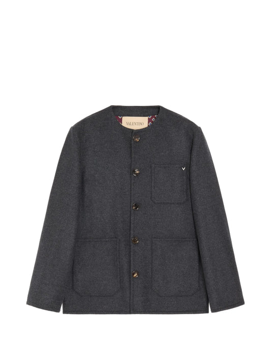 VLogo collarless shirt