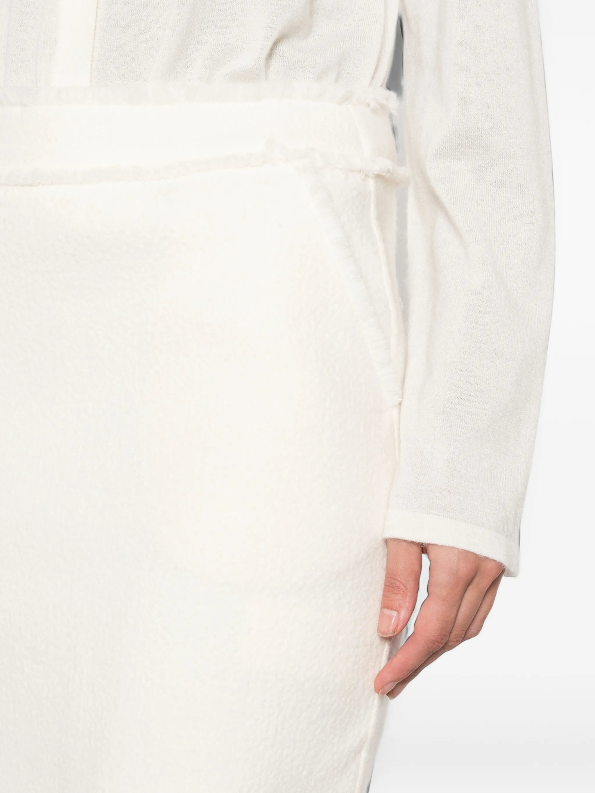 frayed-edge mini skirt