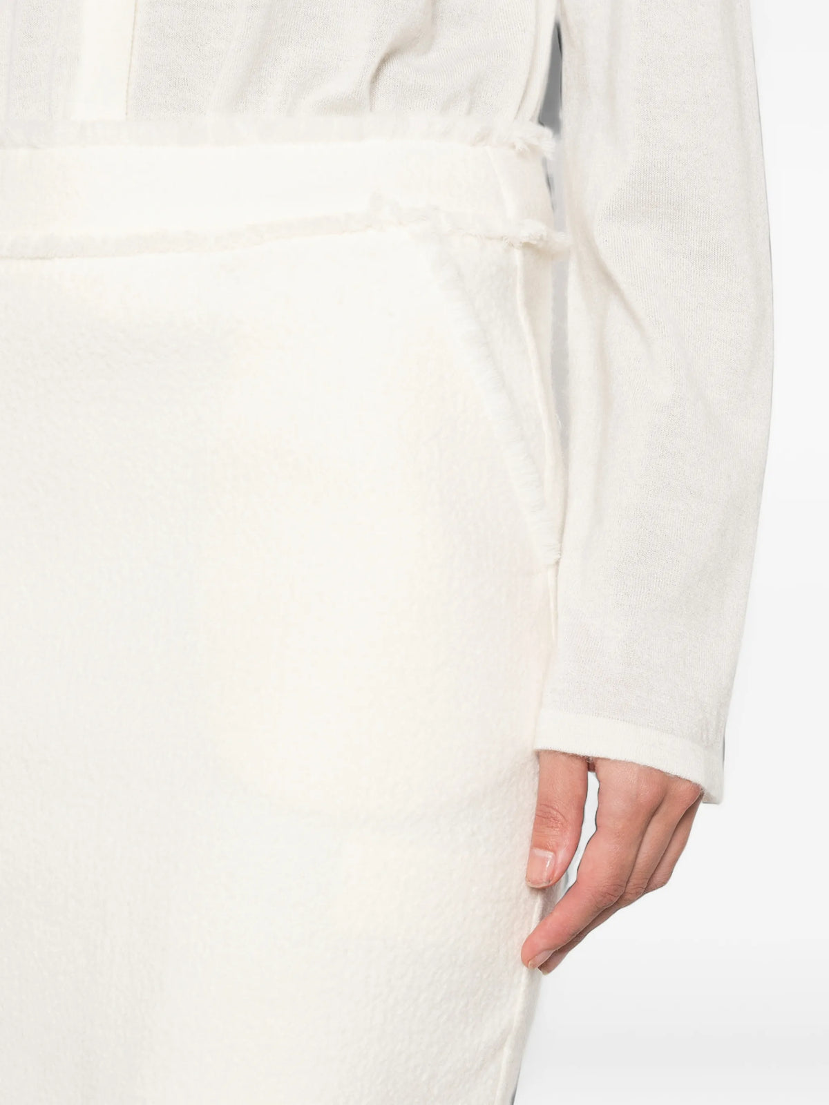 frayed-edge mini skirt