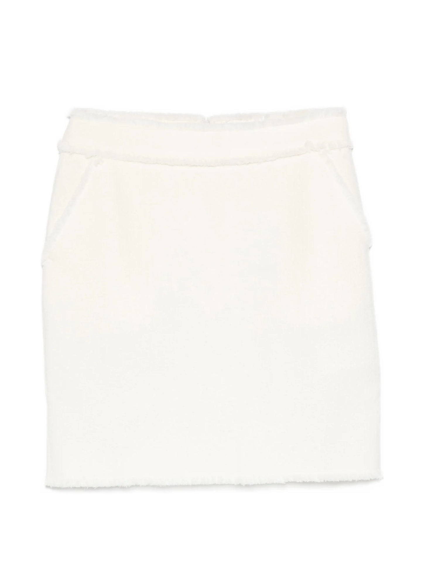 frayed-edge mini skirt