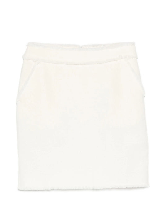 frayed-edge mini skirt