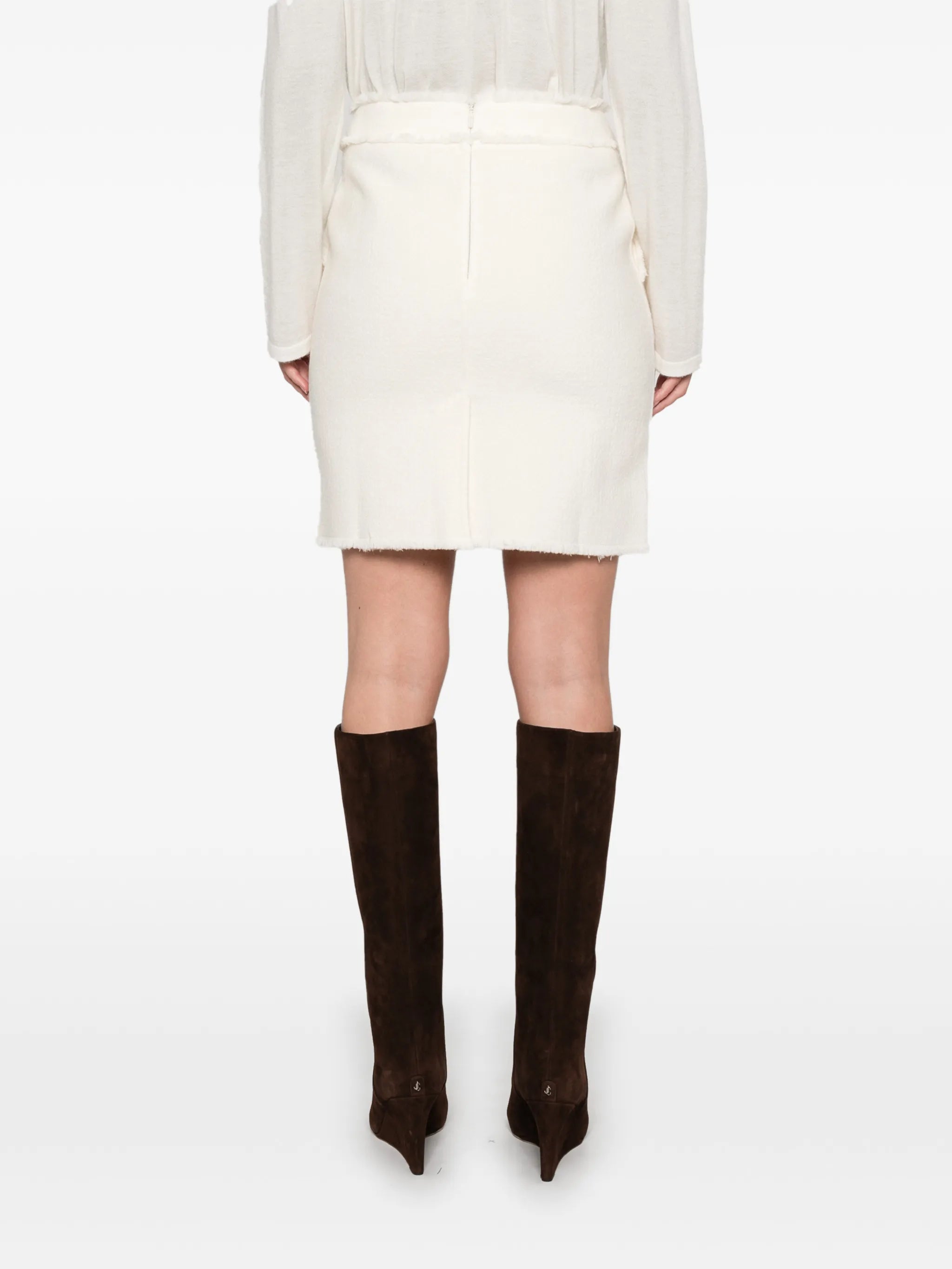 frayed-edge mini skirt