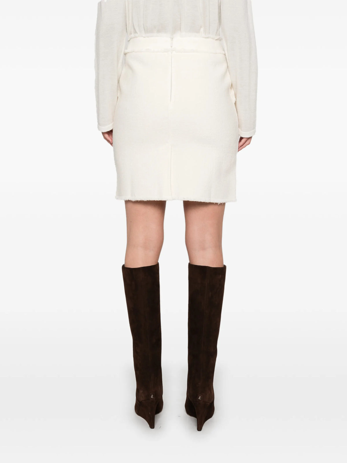 frayed-edge mini skirt