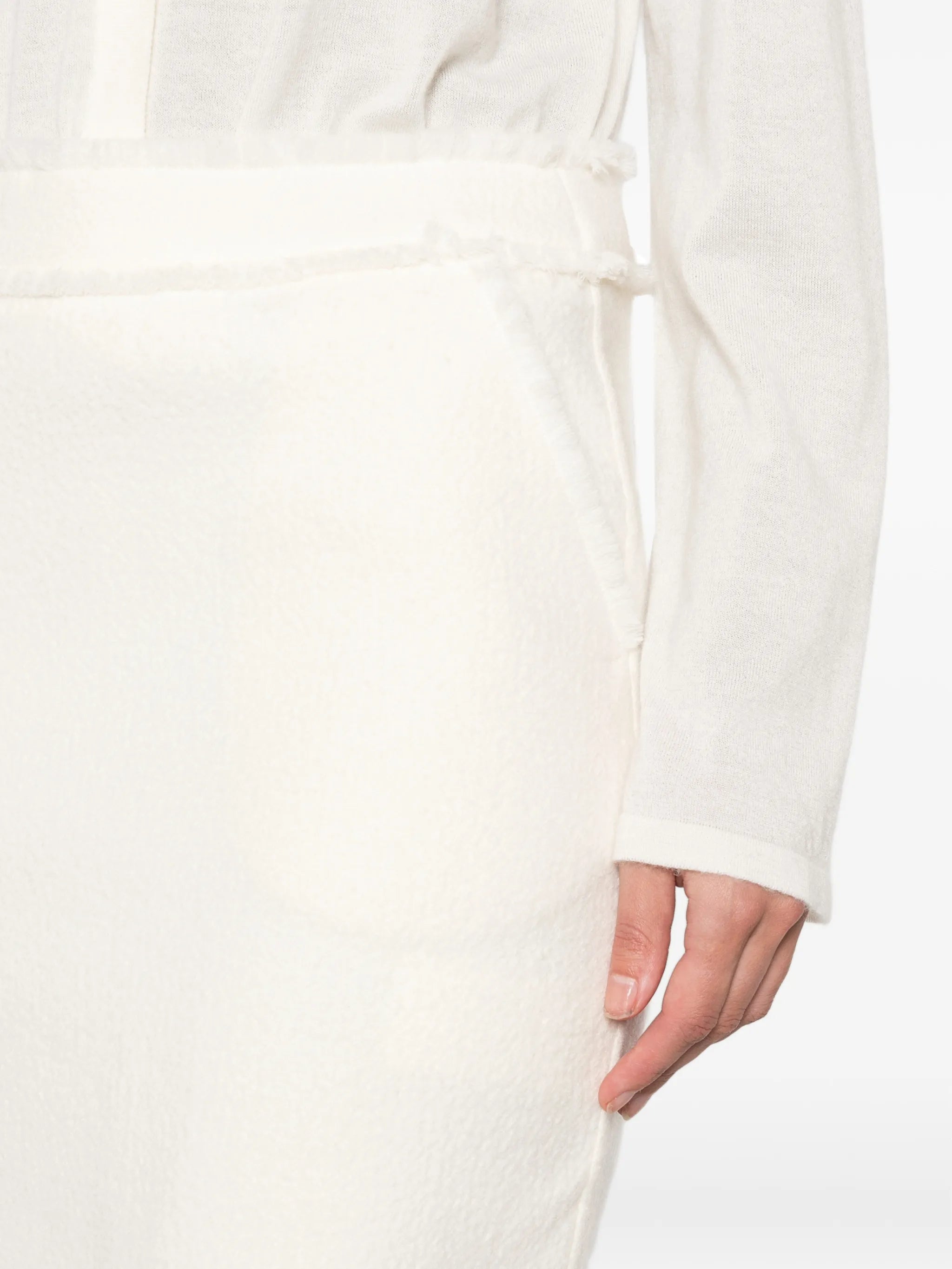 frayed-edge mini skirt