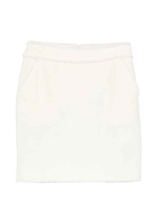 frayed-edge mini skirt