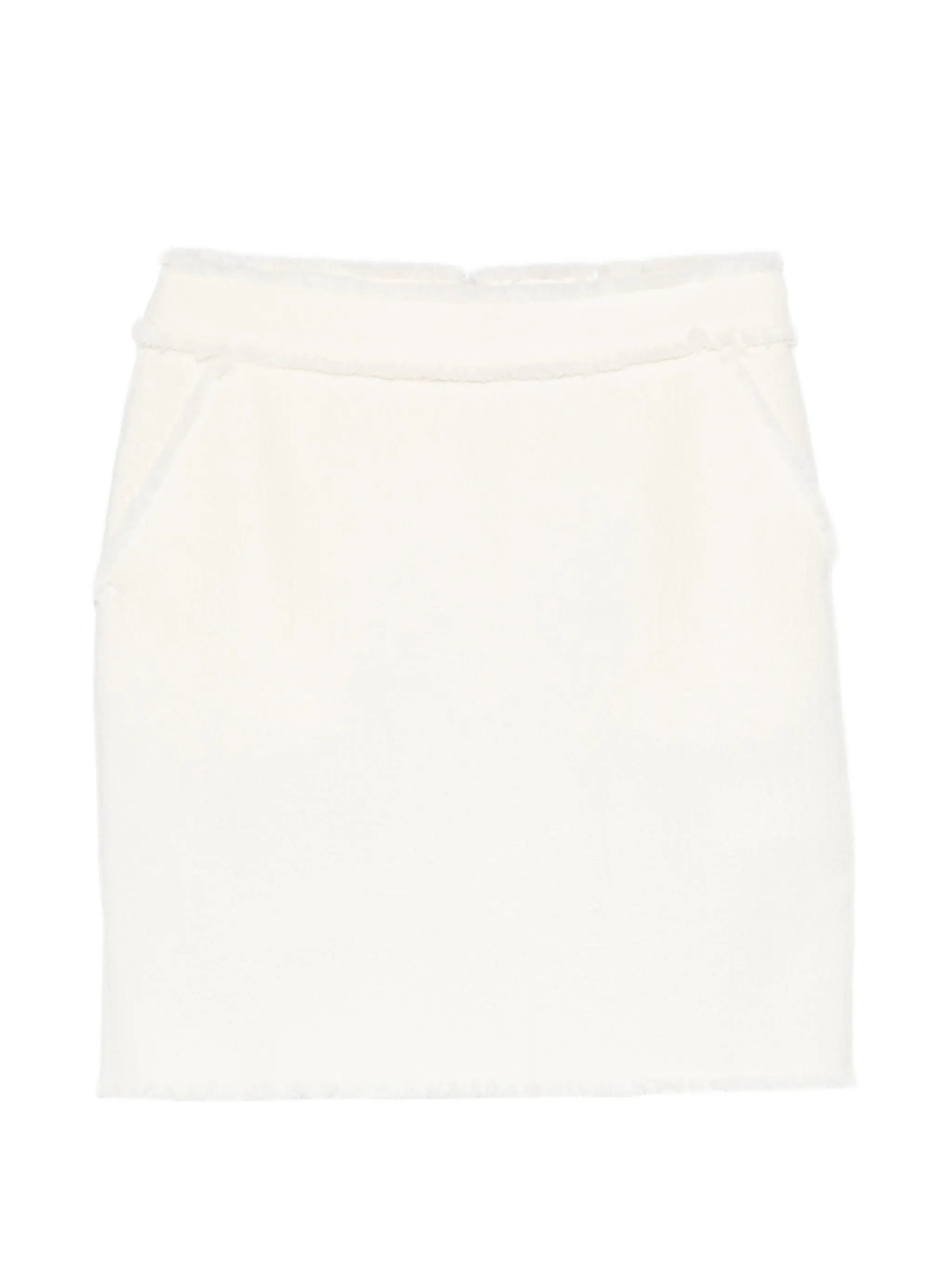 frayed-edge mini skirt
