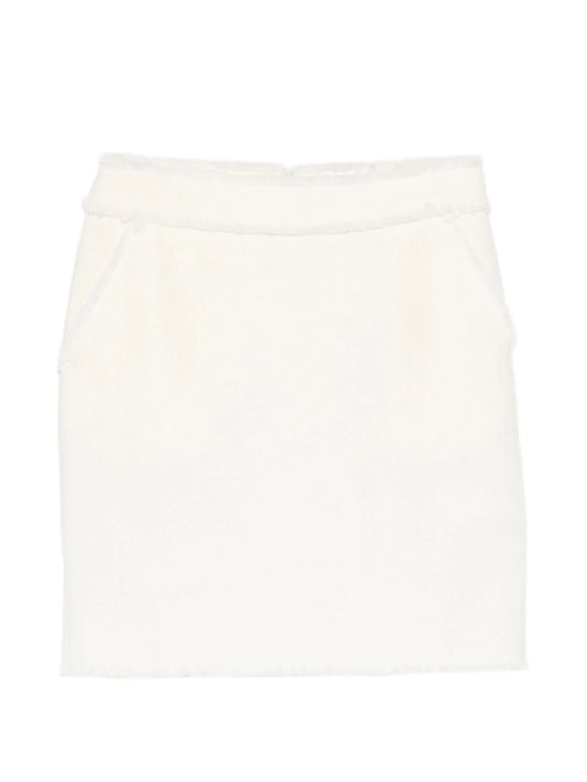 frayed-edge mini skirt