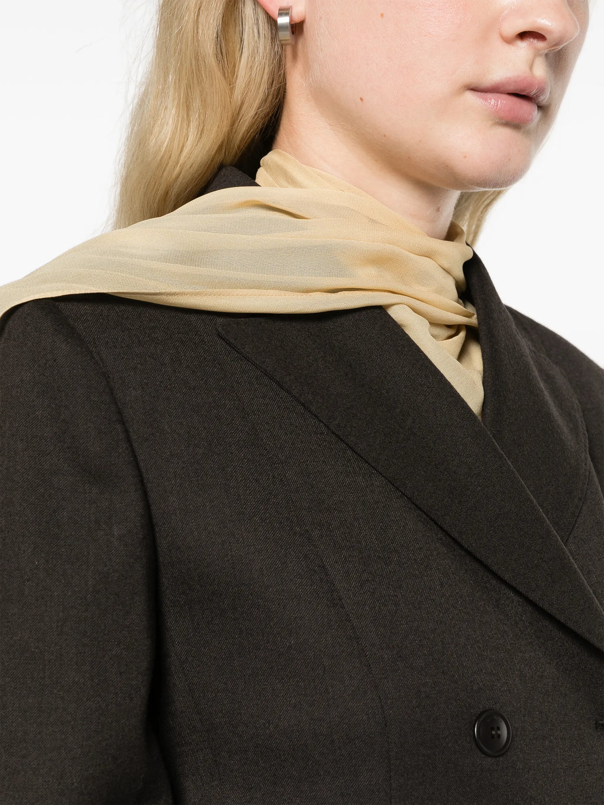 double-breasted wool flannel jacket - dark brown