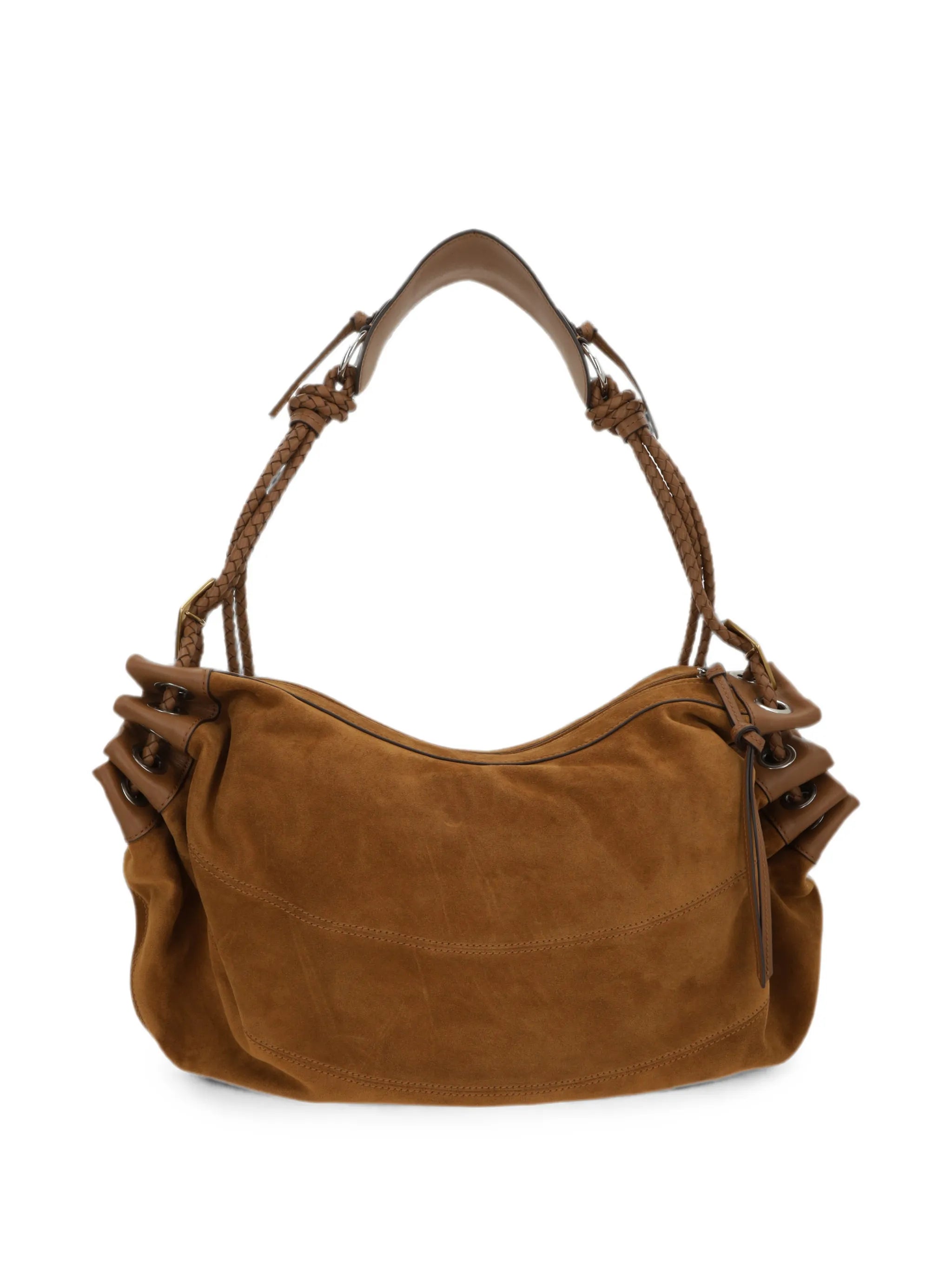 medium Maia braided-strap suede shoulder bag