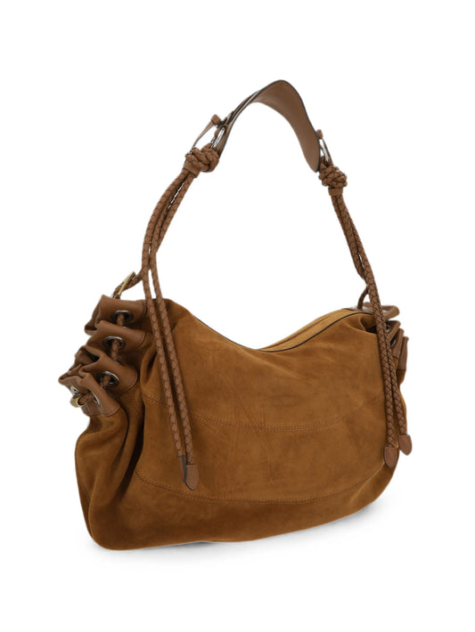 medium Maia braided-strap suede shoulder bag