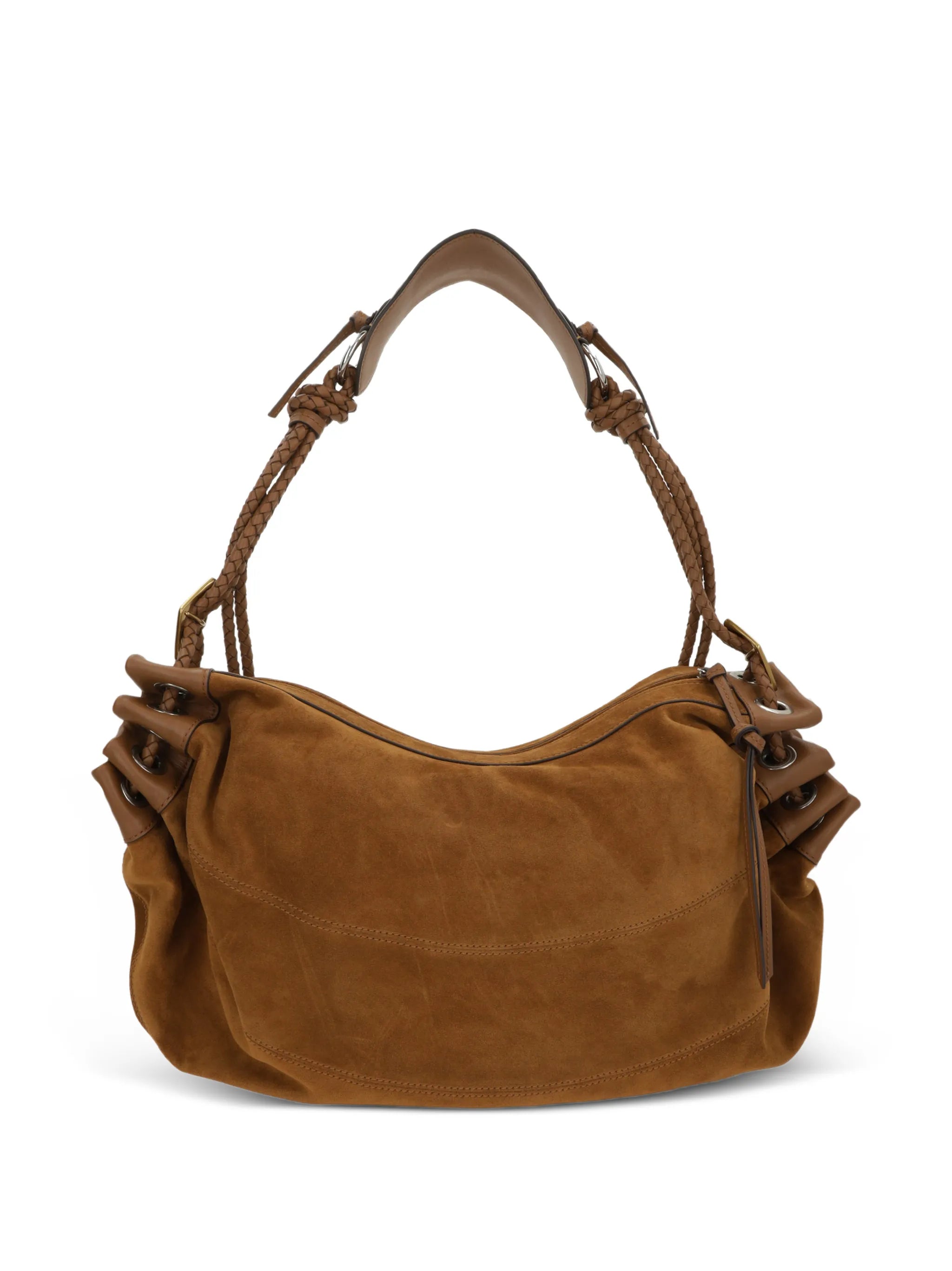 medium Maia braided-strap suede shoulder bag
