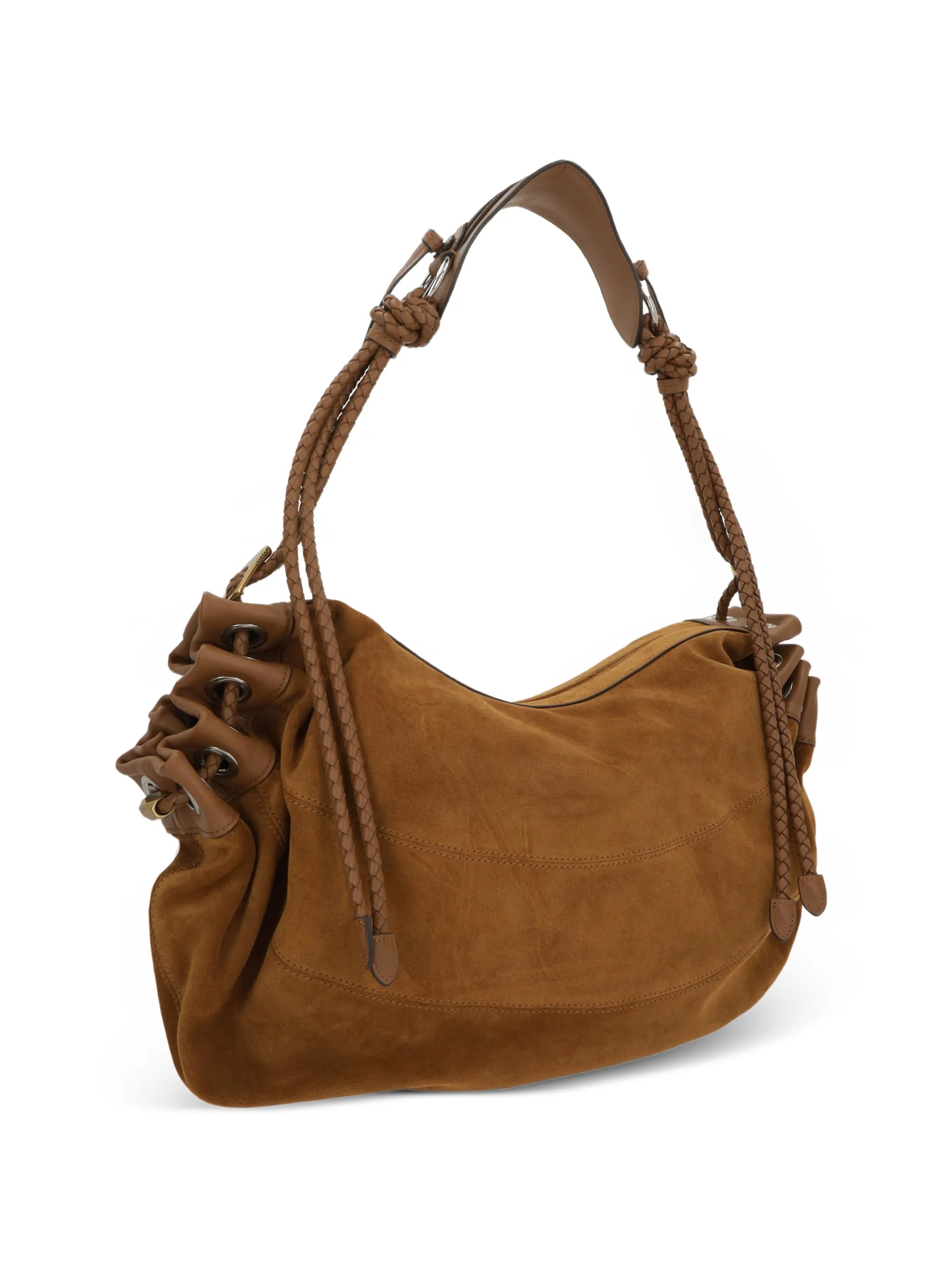 medium Maia braided-strap suede shoulder bag
