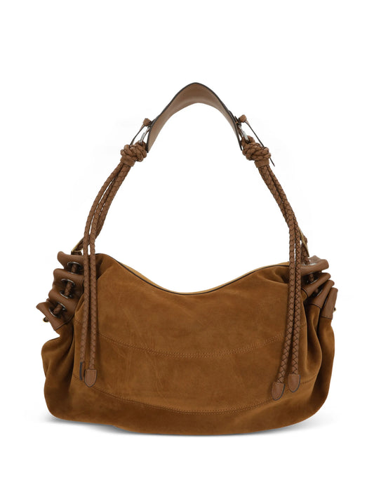 medium Maia braided-strap suede shoulder bag