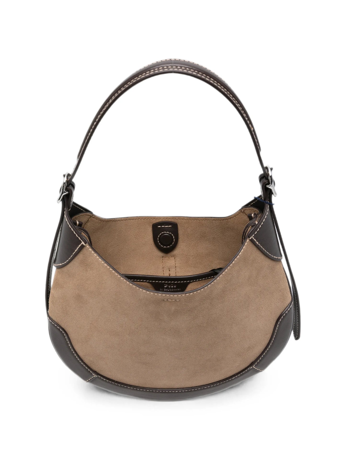 Polo ID panelled suede shoulder bag