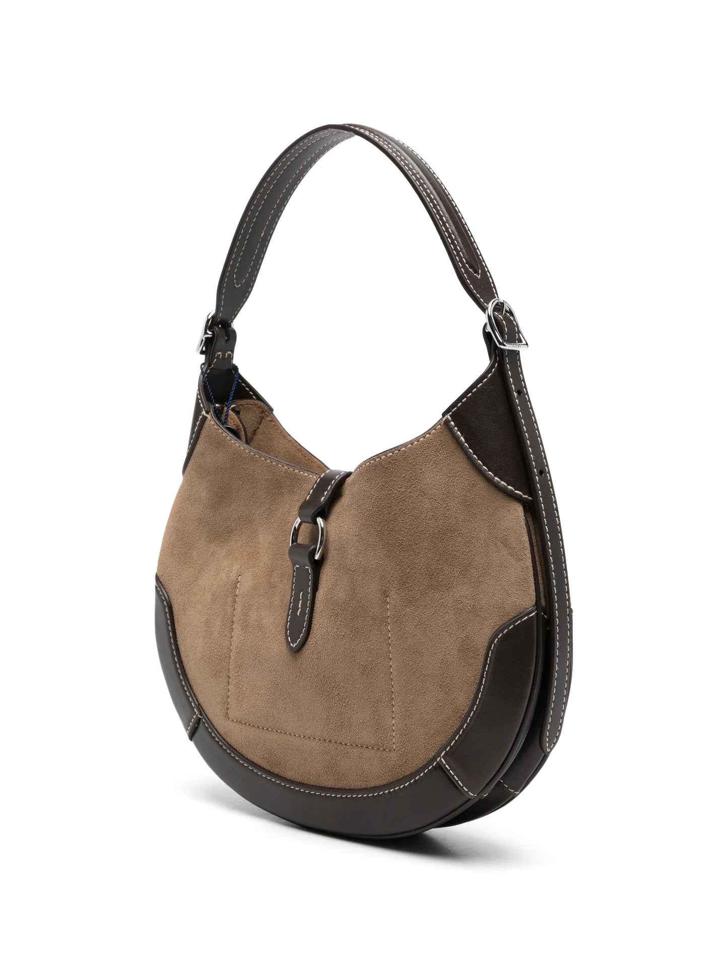 Polo ID panelled suede shoulder bag