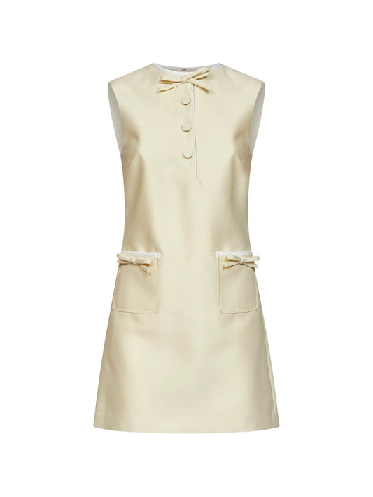 bow-detail sleeveless mini dress